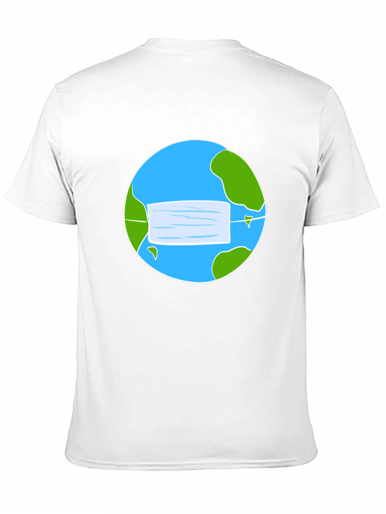 Camiseta Negra con Diseño de Tierra y Mascarilla
