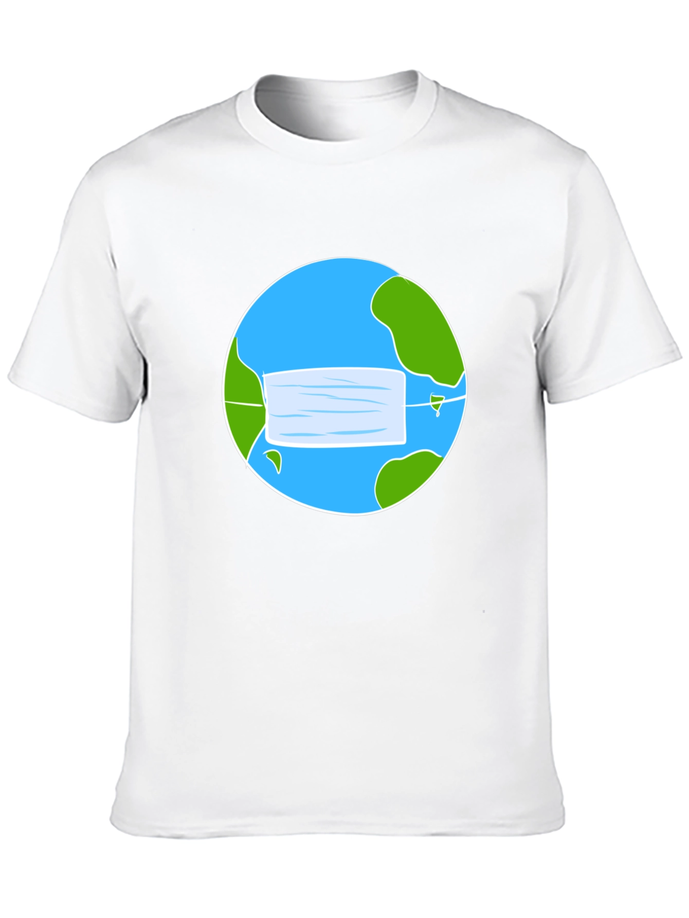 Camiseta Negra con Diseño de Tierra y Mascarilla