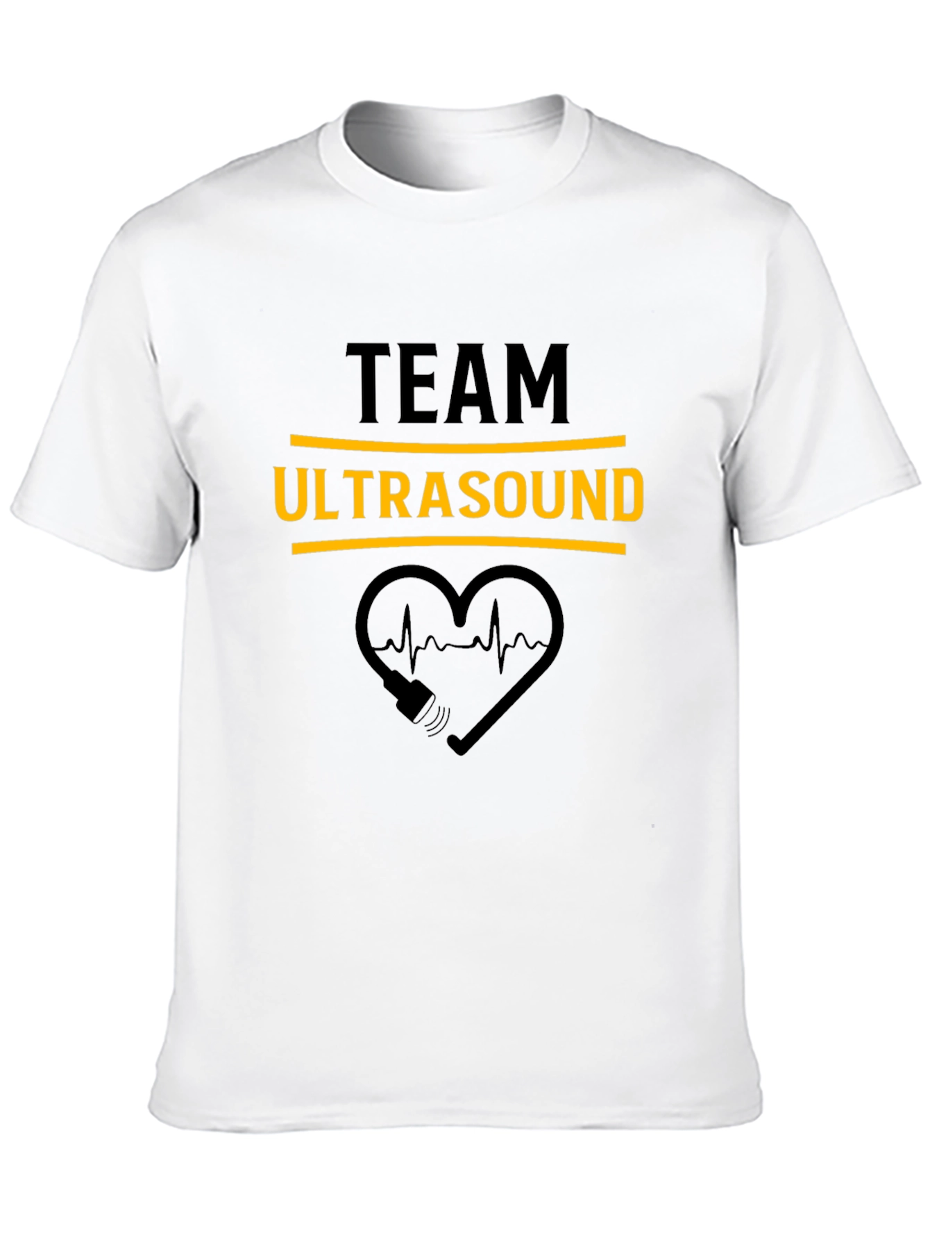 Camiseta Negra Team Ultrasound Corazón