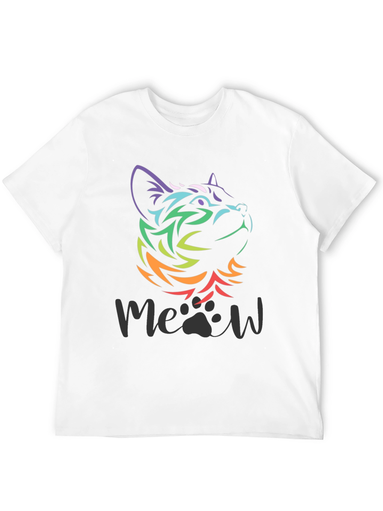 Camiseta Negra con Diseño de Gato Meow