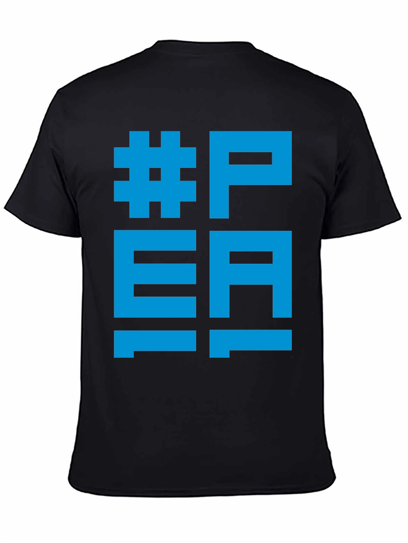 Camiseta Negra #PEA Diseño Gráfico Azul