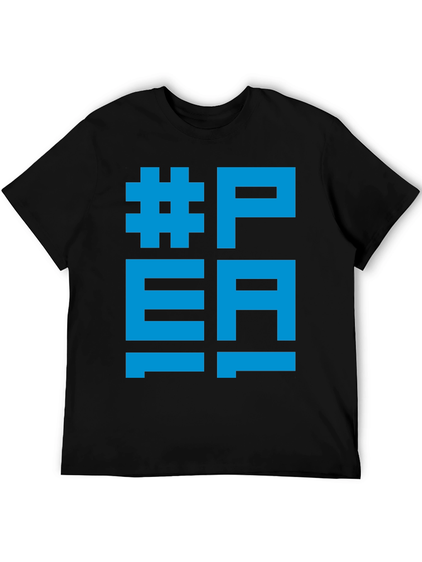 Camiseta Negra #PEA Diseño Gráfico Azul