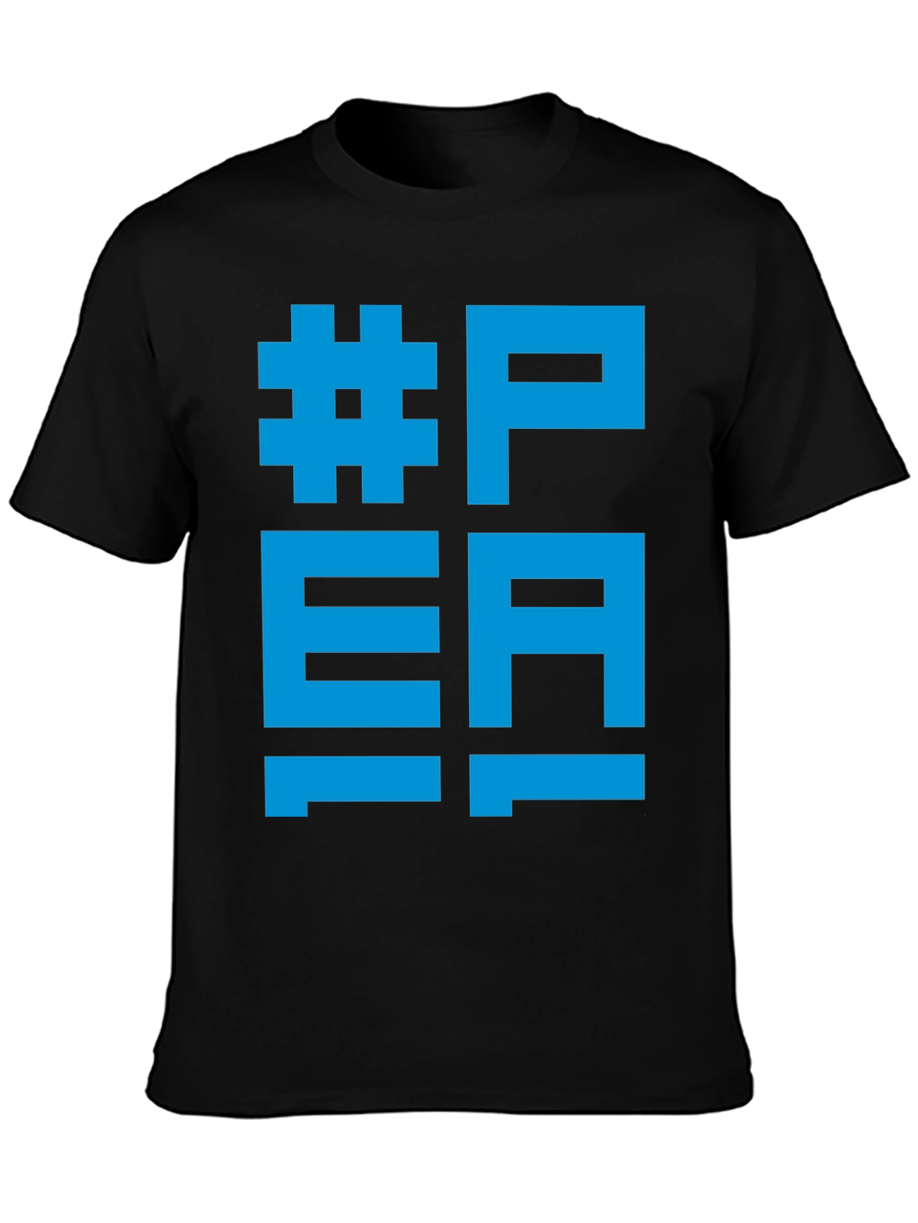 Camiseta Negra #PEA Diseño Gráfico Azul