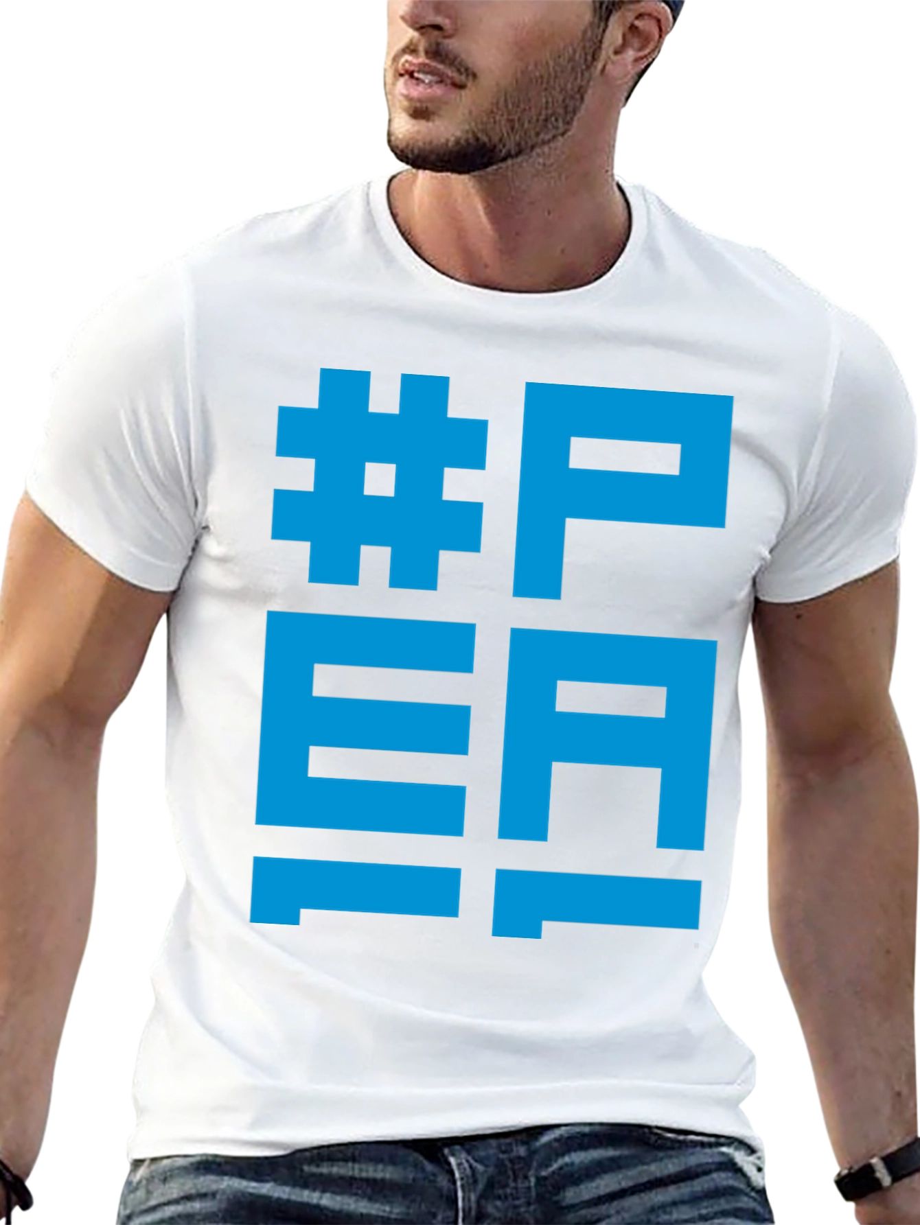 Camiseta Negra #PEA Diseño Gráfico Azul