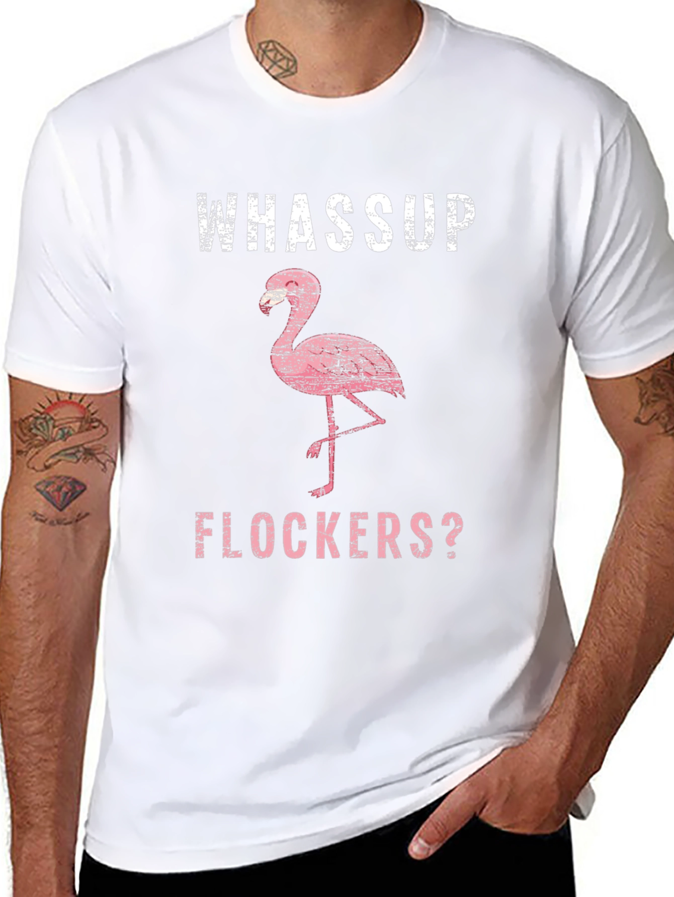 Camiseta Negra con Diseño de Flamenco y Texto Divertido