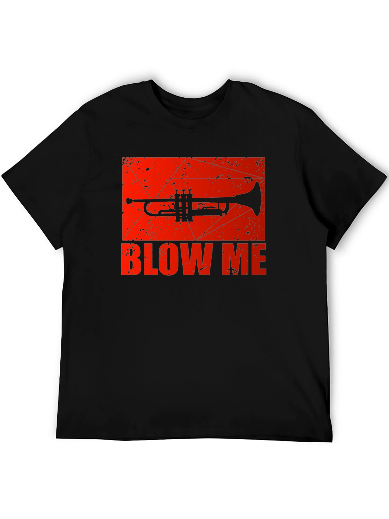 Camiseta Negra con Diseño de Trompeta Blow Me
