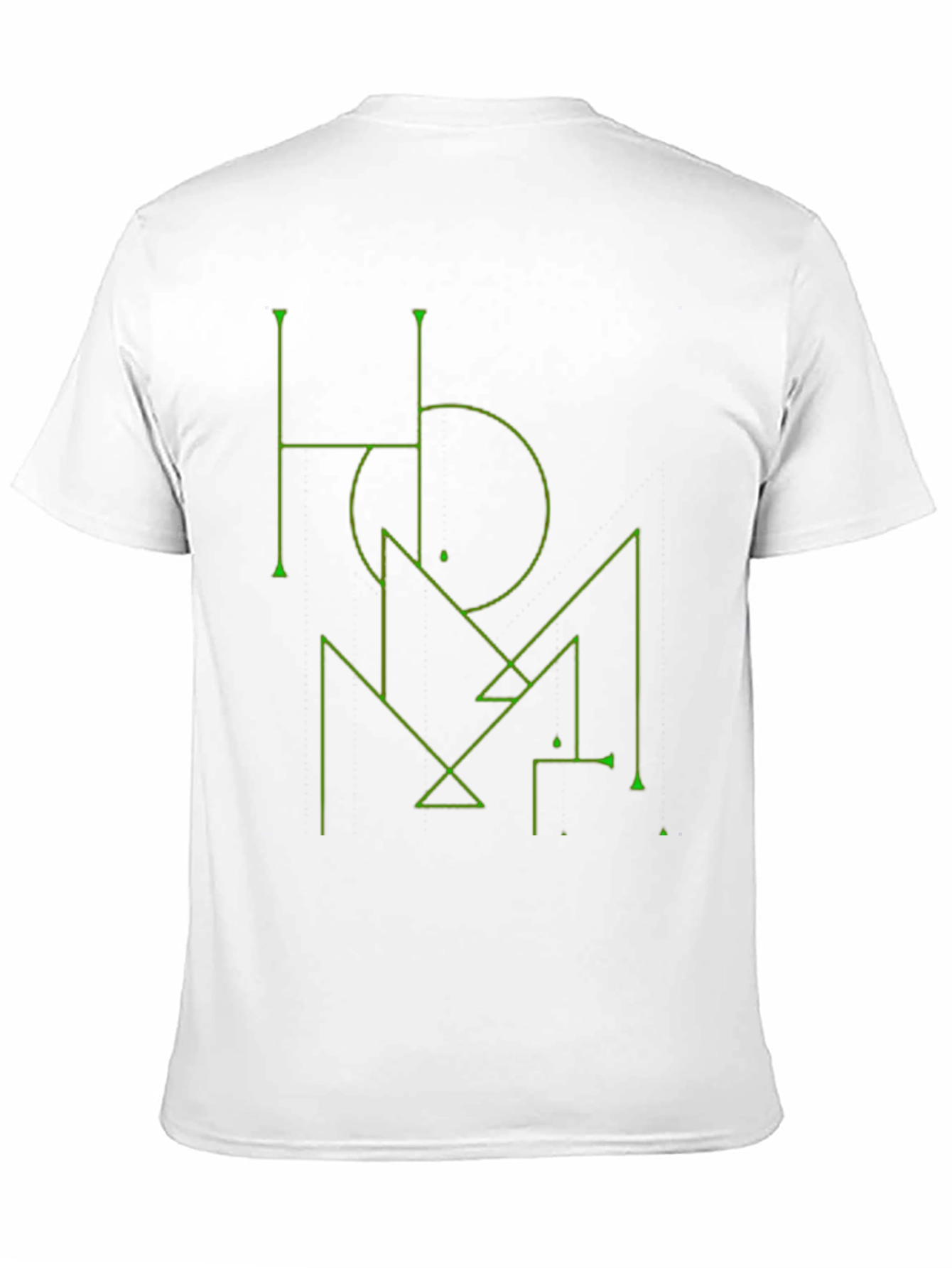 Camiseta Negra Diseño Geométrico Verde Estilo Abstracto
