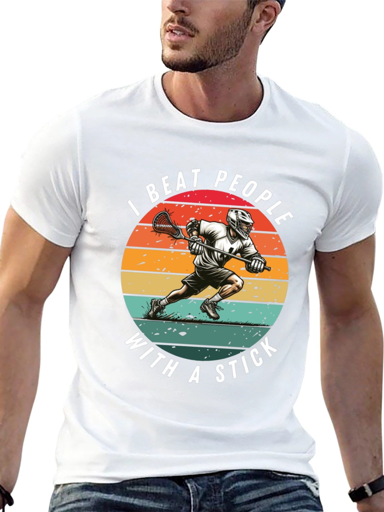 Camiseta Lacrosse: Golpeo a la Gente con un Palo