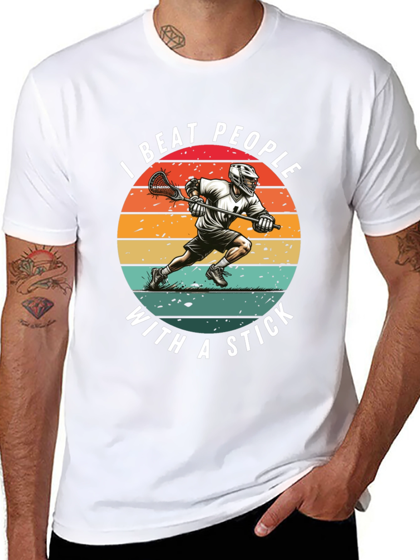 Camiseta Lacrosse: Golpeo a la Gente con un Palo