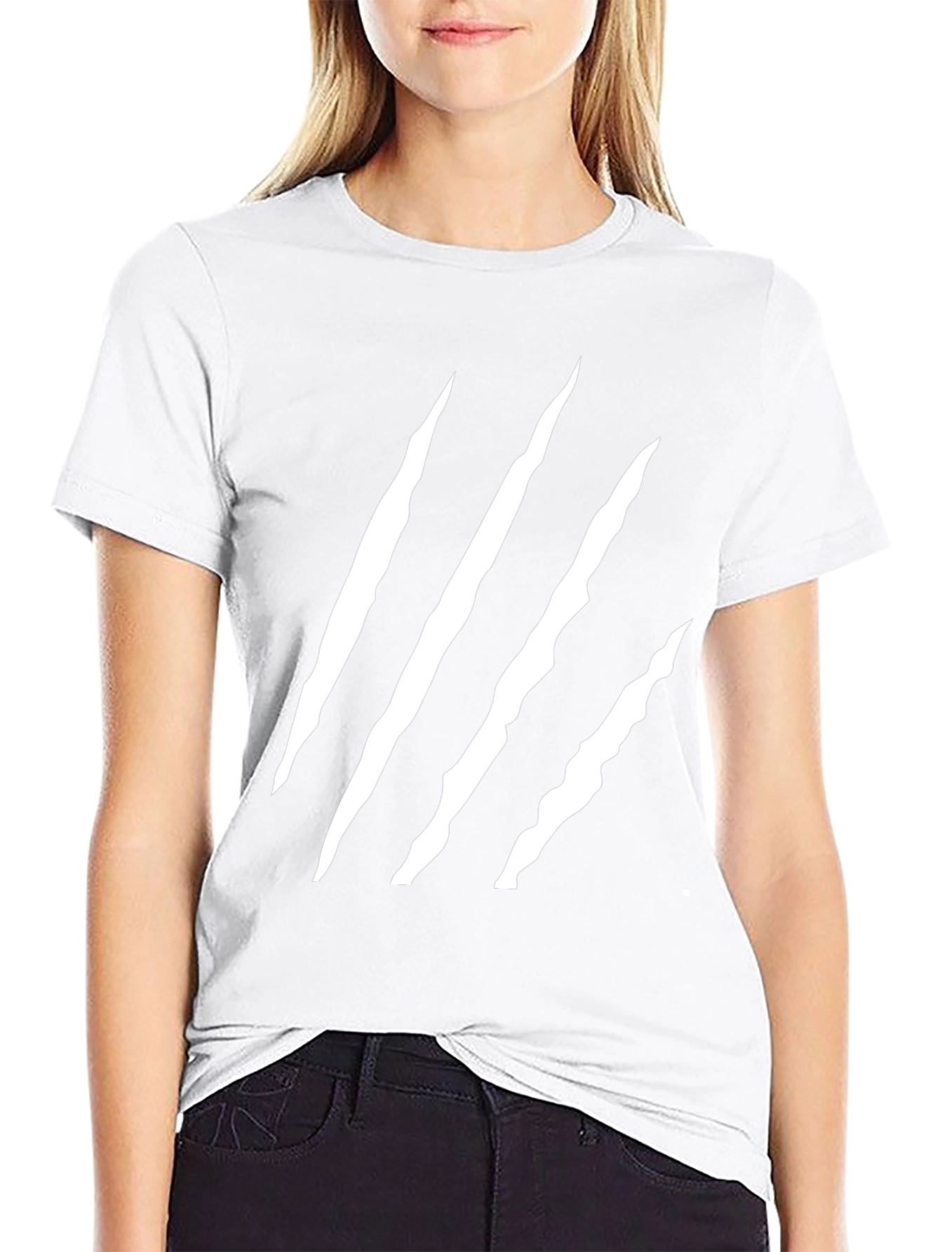 Camiseta Negra con Diseño de Garra Blanca