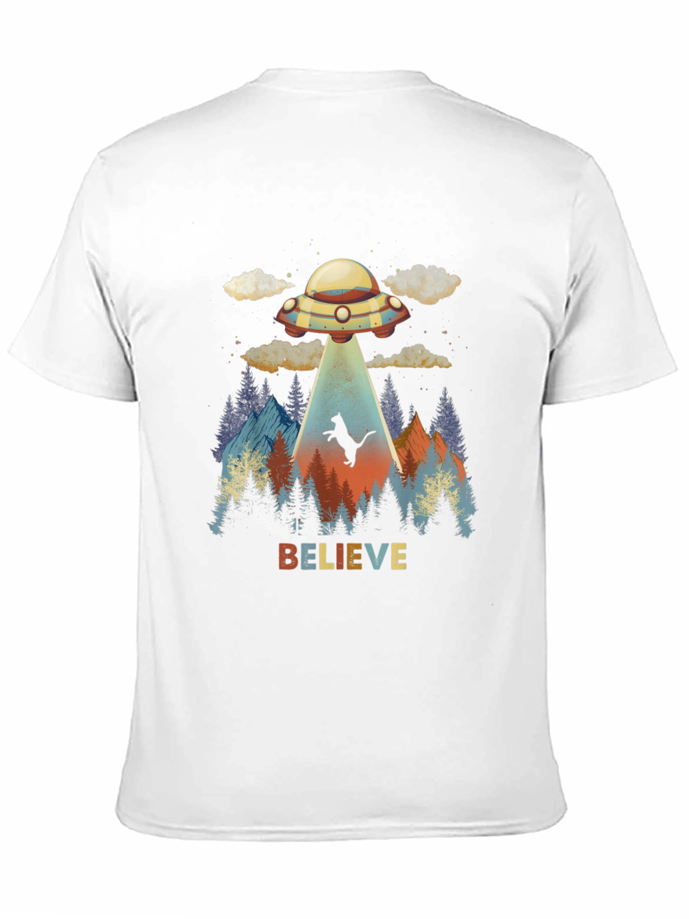 Camiseta OVNI abducción gato - Cree