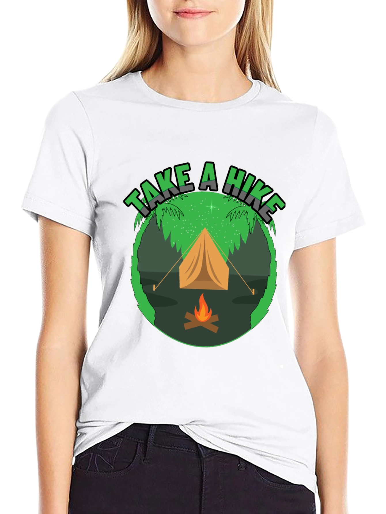 Camiseta Negra Take a Hike para Aventureros