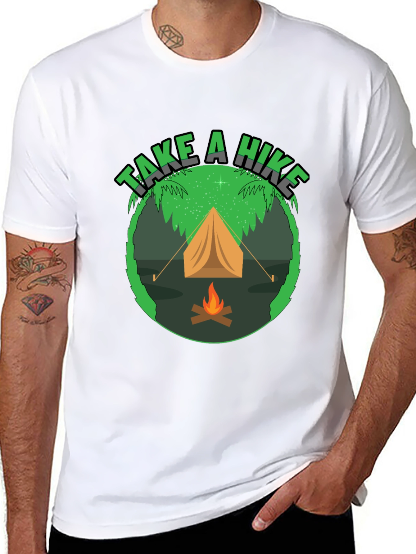 Camiseta Negra Take a Hike para Aventureros