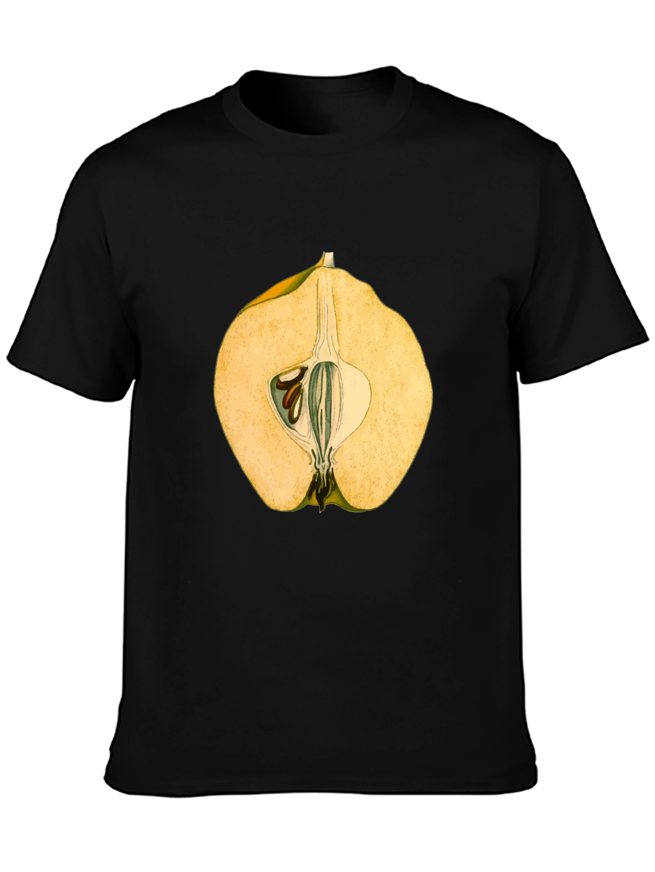 Camiseta Negra con Diseño de Fruta Exótica