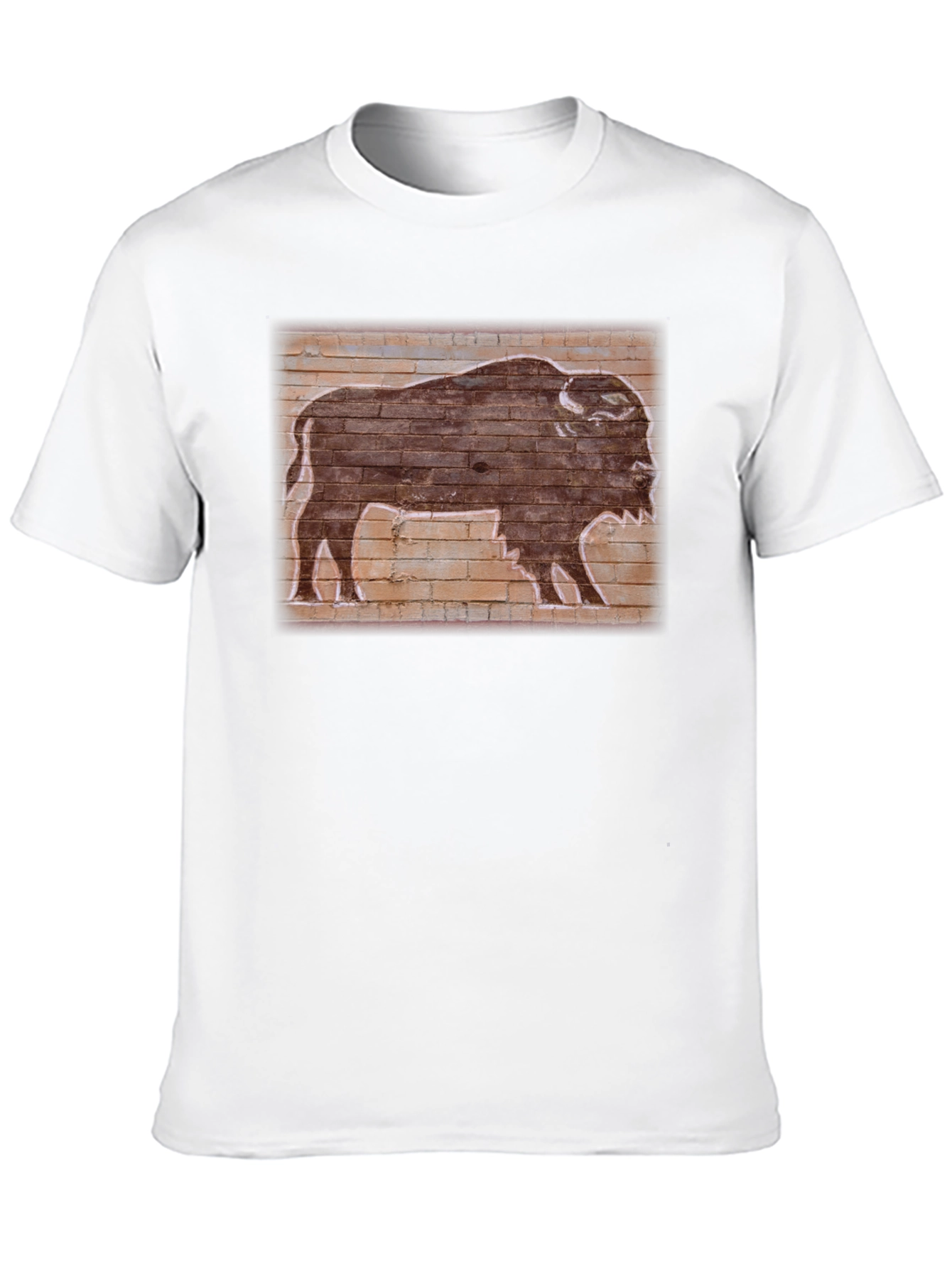 Camiseta Negra con Diseño de Búfalo Retro