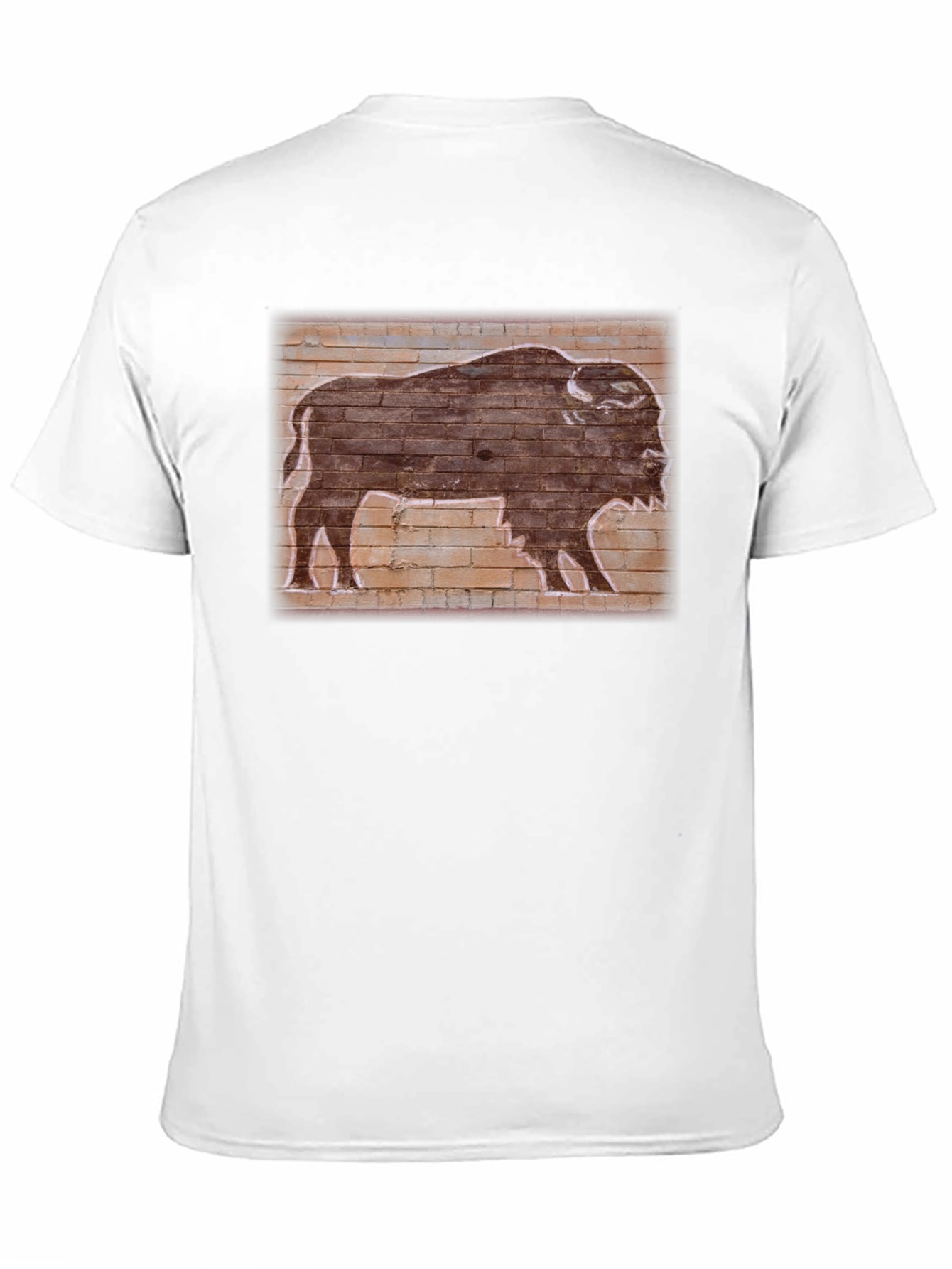 Camiseta Negra con Diseño de Búfalo Retro