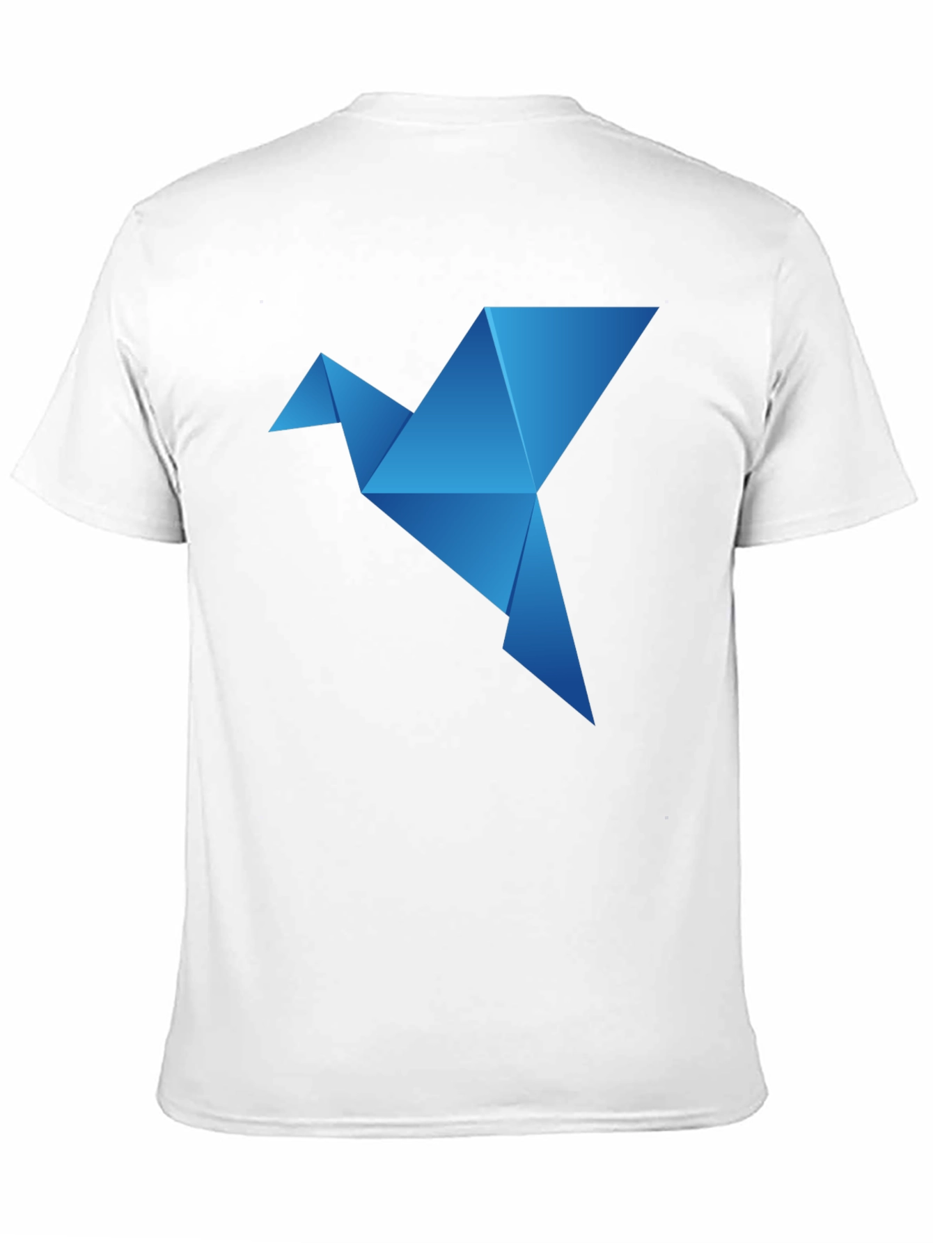 Camiseta Negra con Diseño de Pájaro Origami Azul