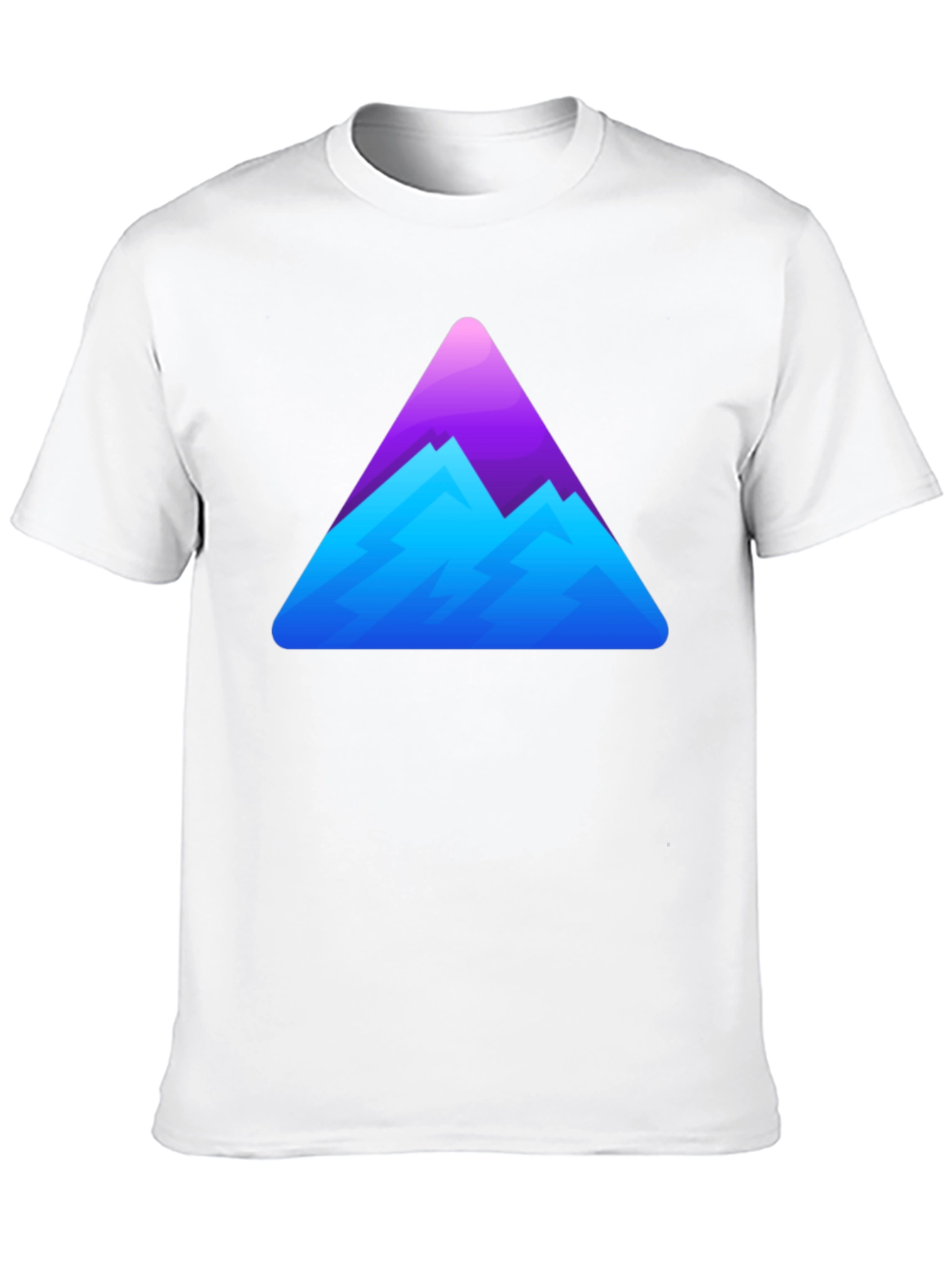 Camiseta Negra con Diseño de Montaña Abstracta