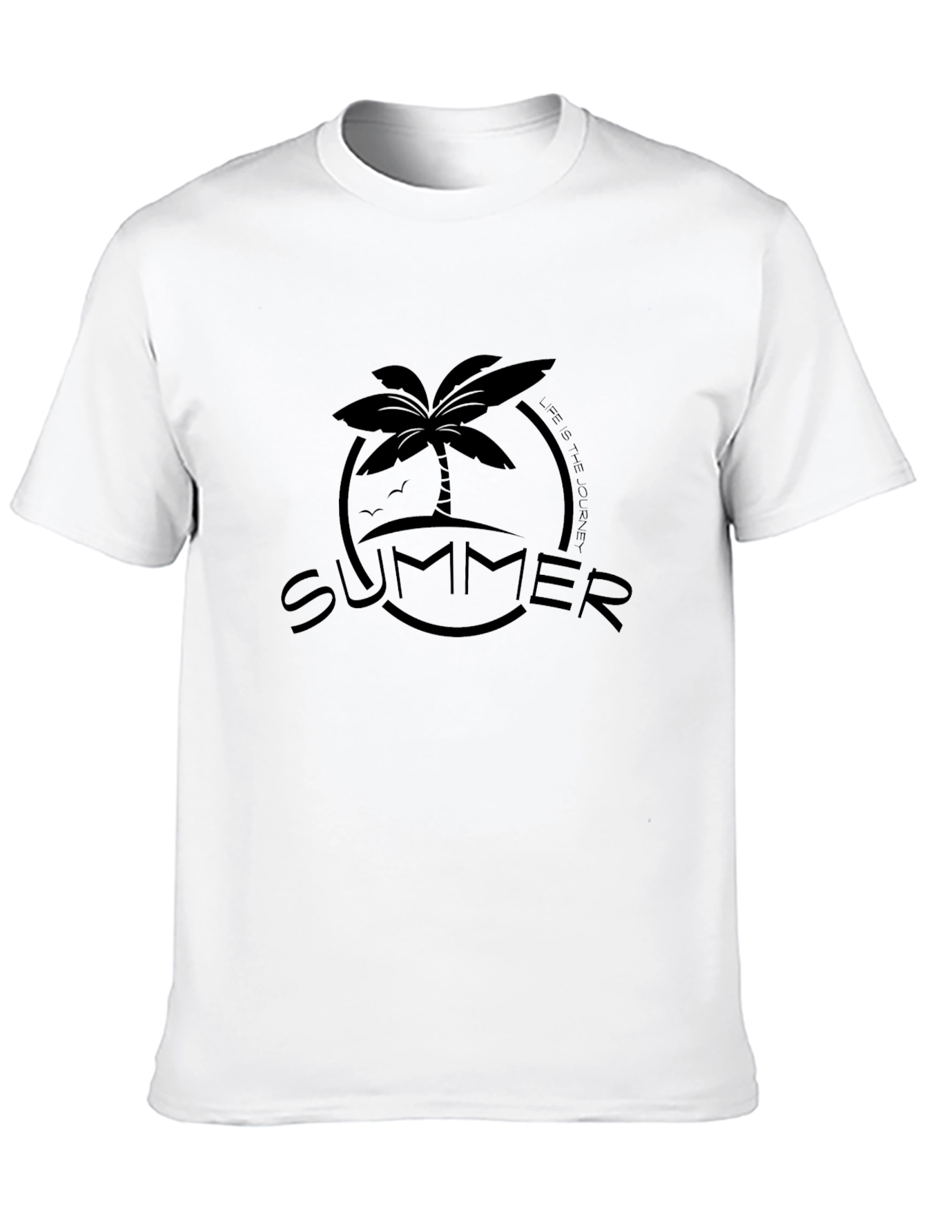 Camiseta Negra Estampada de Verano para Hombre