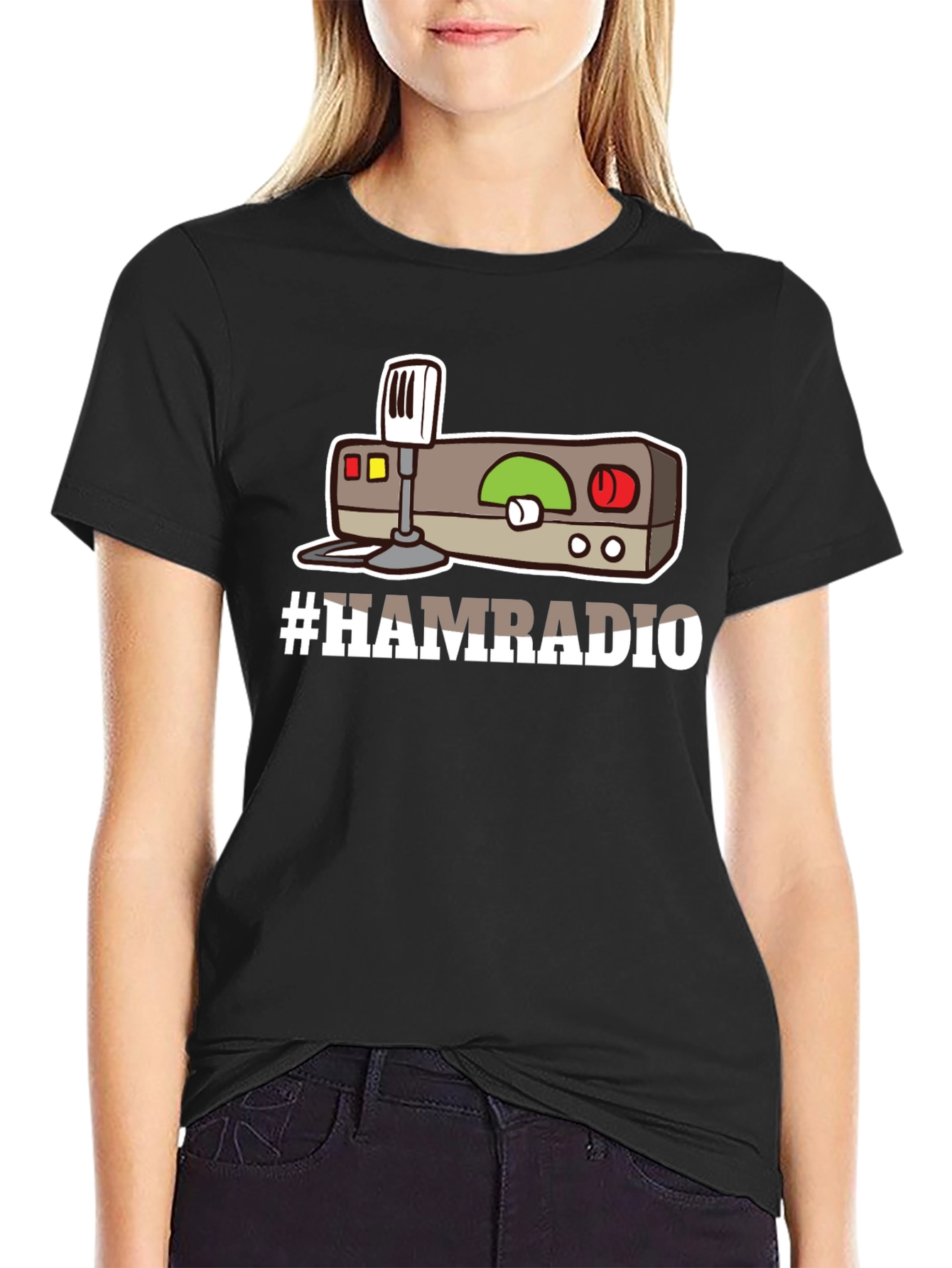 Camiseta Negra #HAMRADIO Radioaficionado
