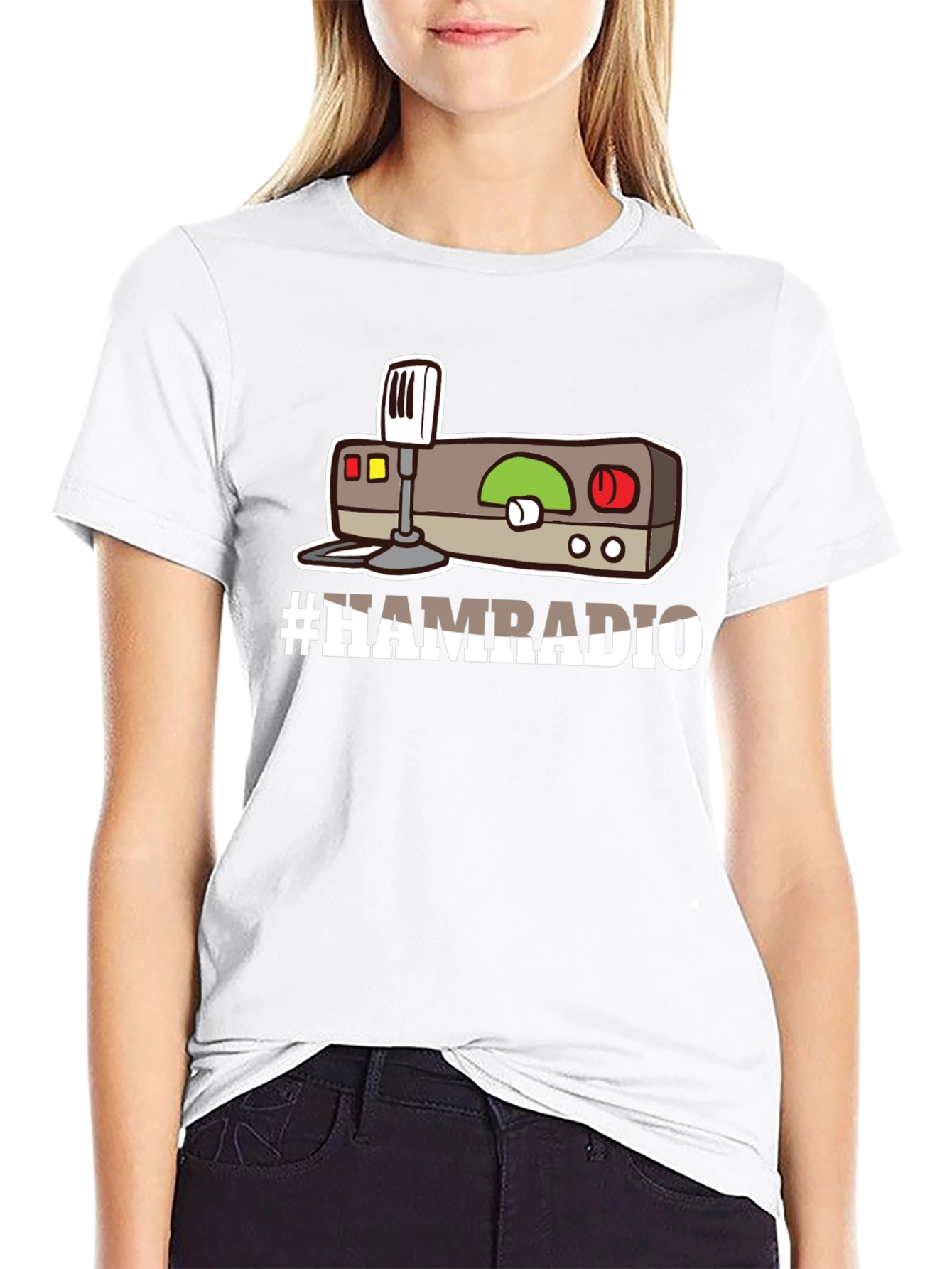 Camiseta Negra #HAMRADIO Radioaficionado