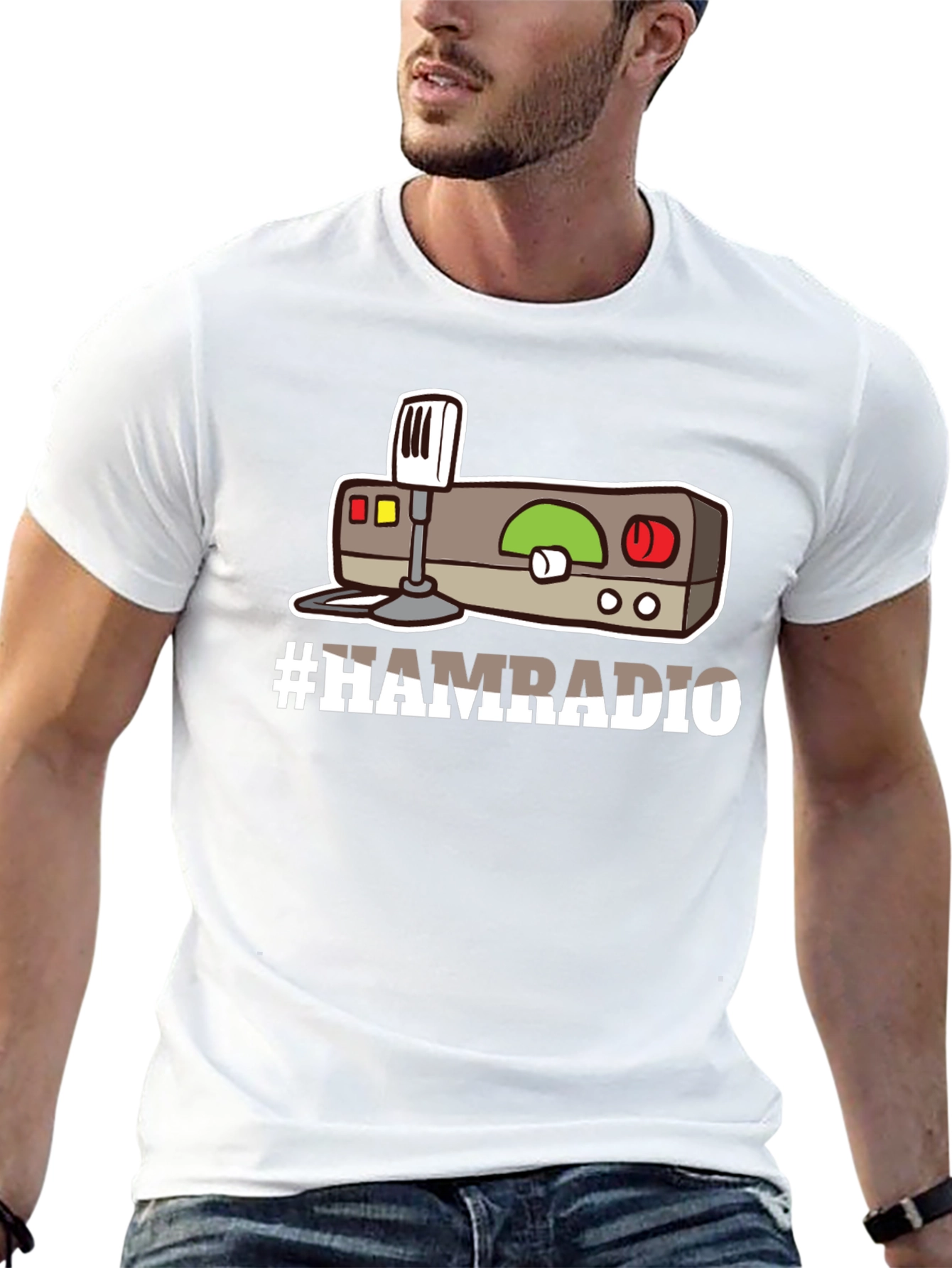 Camiseta Negra #HAMRADIO Radioaficionado