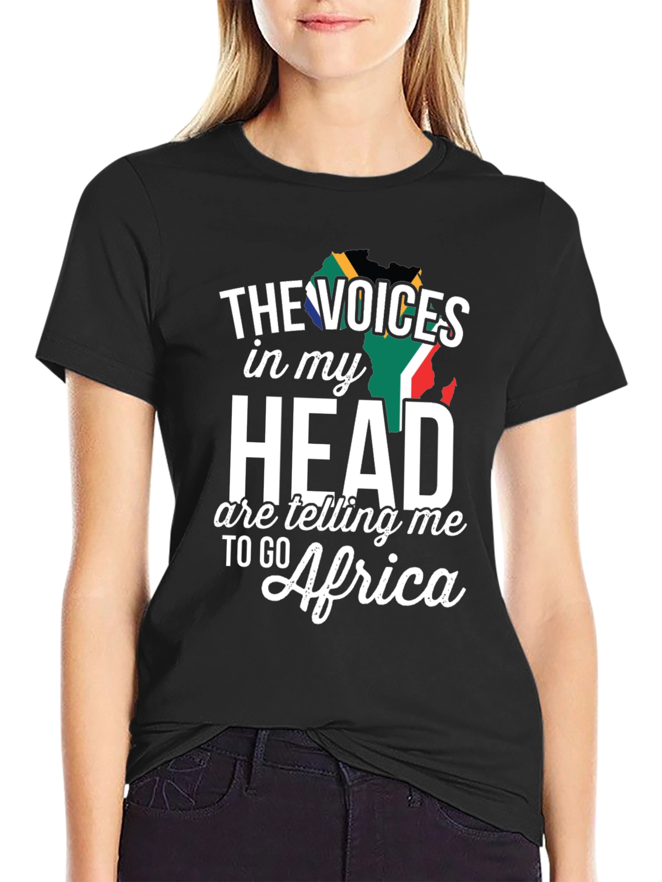 Camiseta Negra Voces en mi Cabeza África