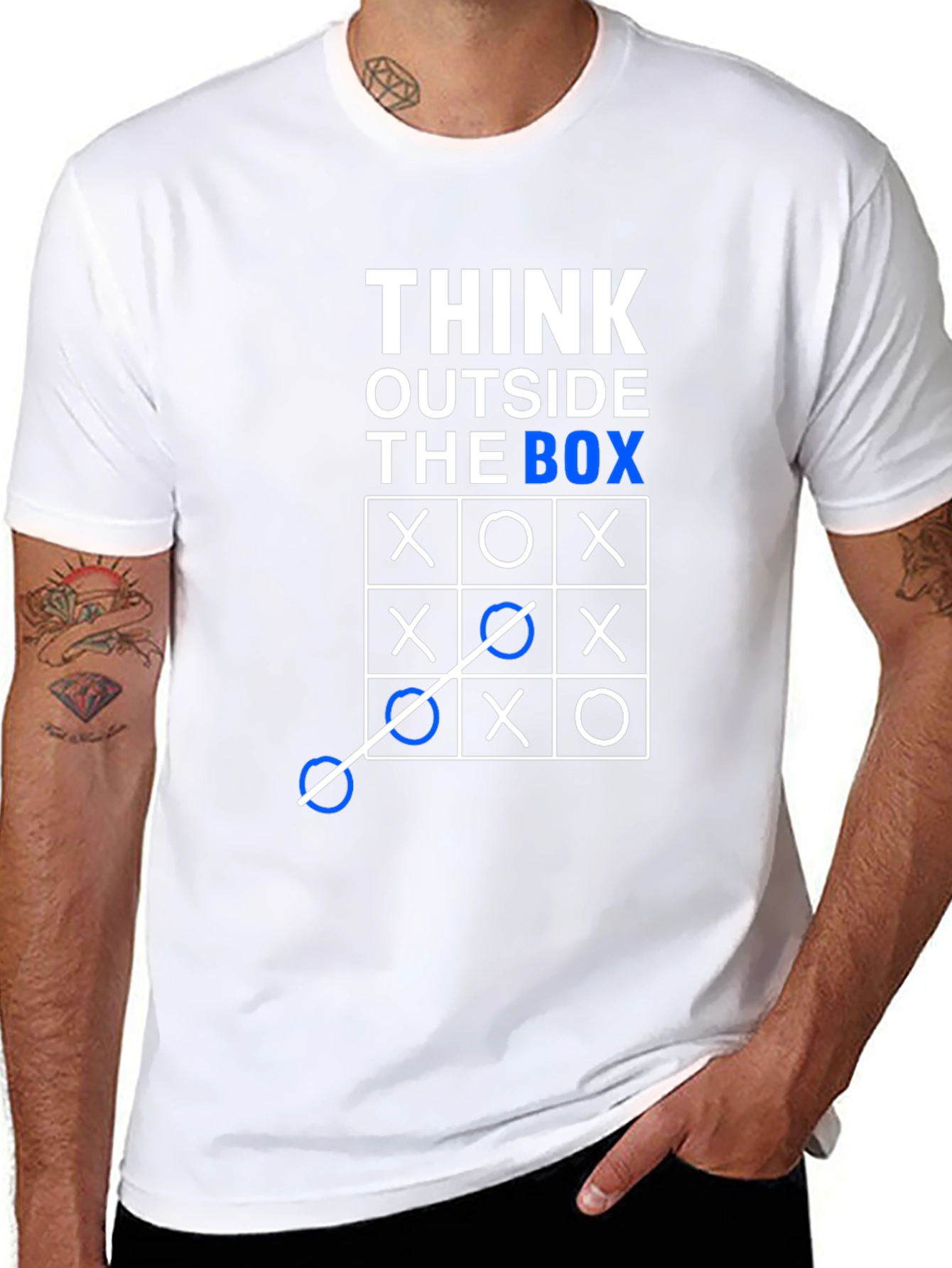 Camiseta Hombre Piensa Fuera de la Caja Algodón