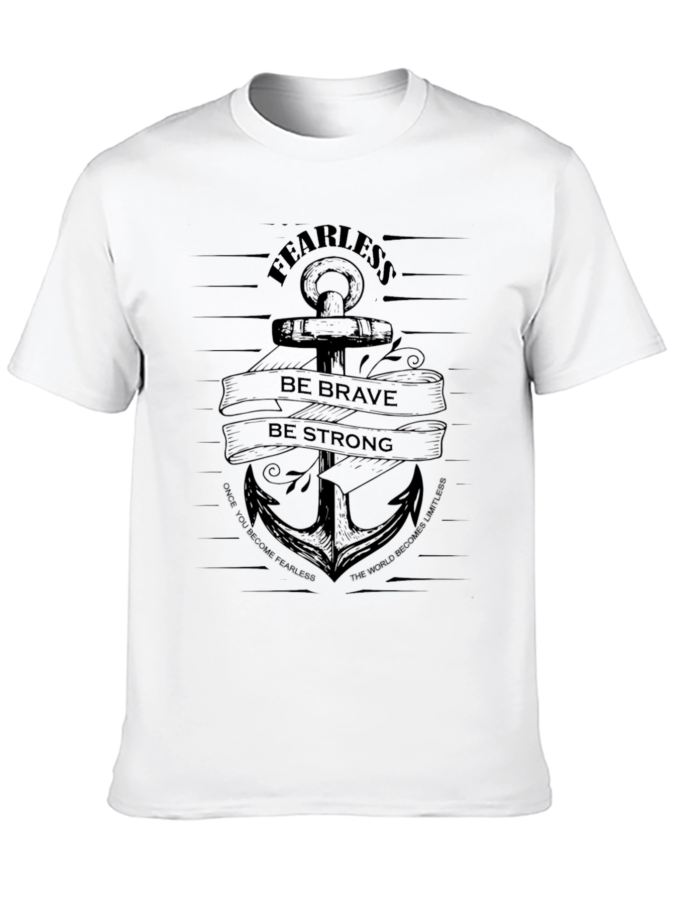 Camiseta Negra Fearless: Ancla Valiente y Fuerte