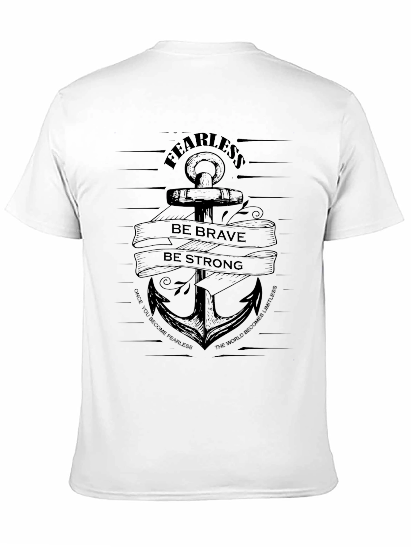 Camiseta Negra Fearless: Ancla Valiente y Fuerte