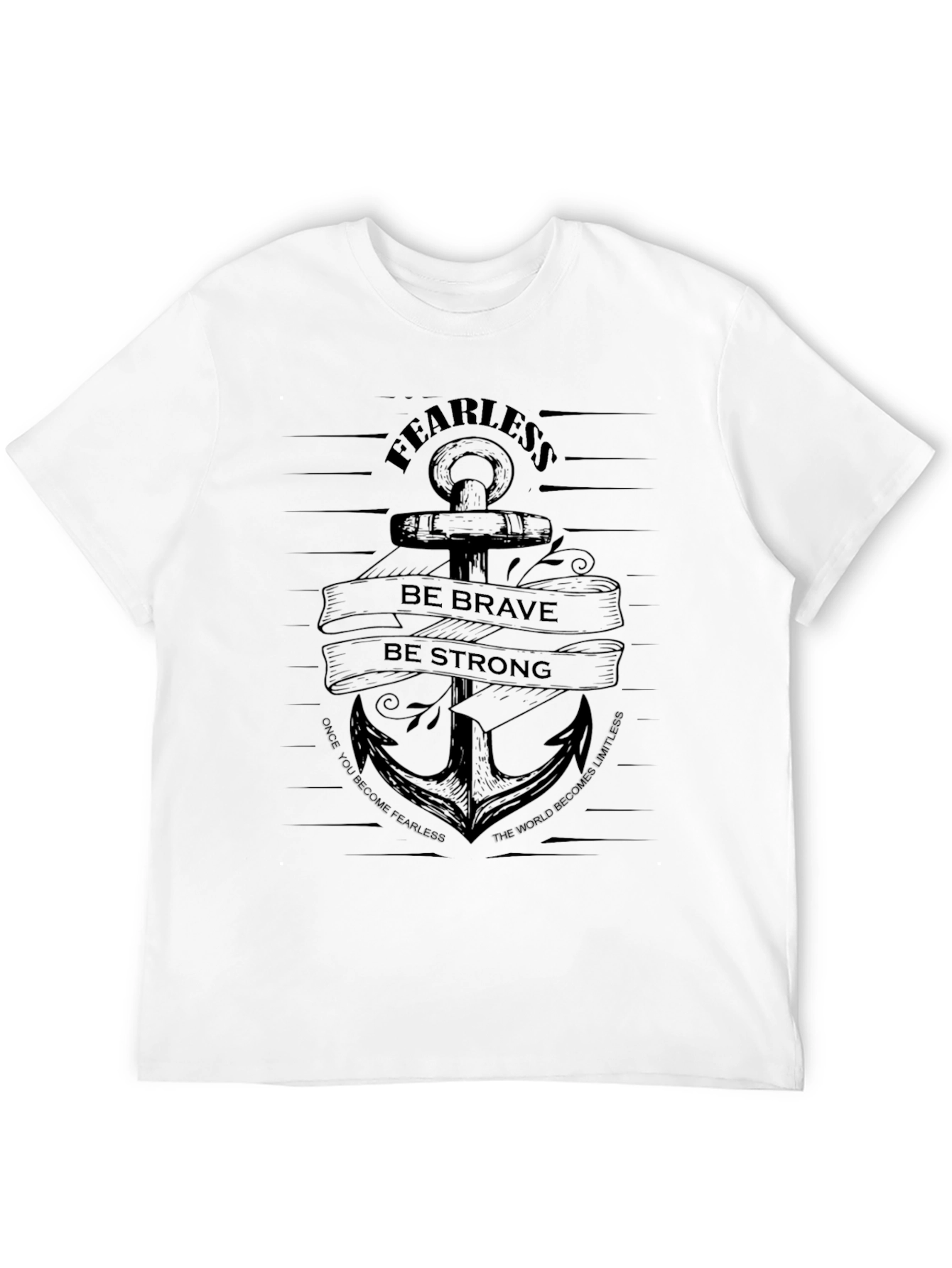 Camiseta Negra Fearless: Ancla Valiente y Fuerte