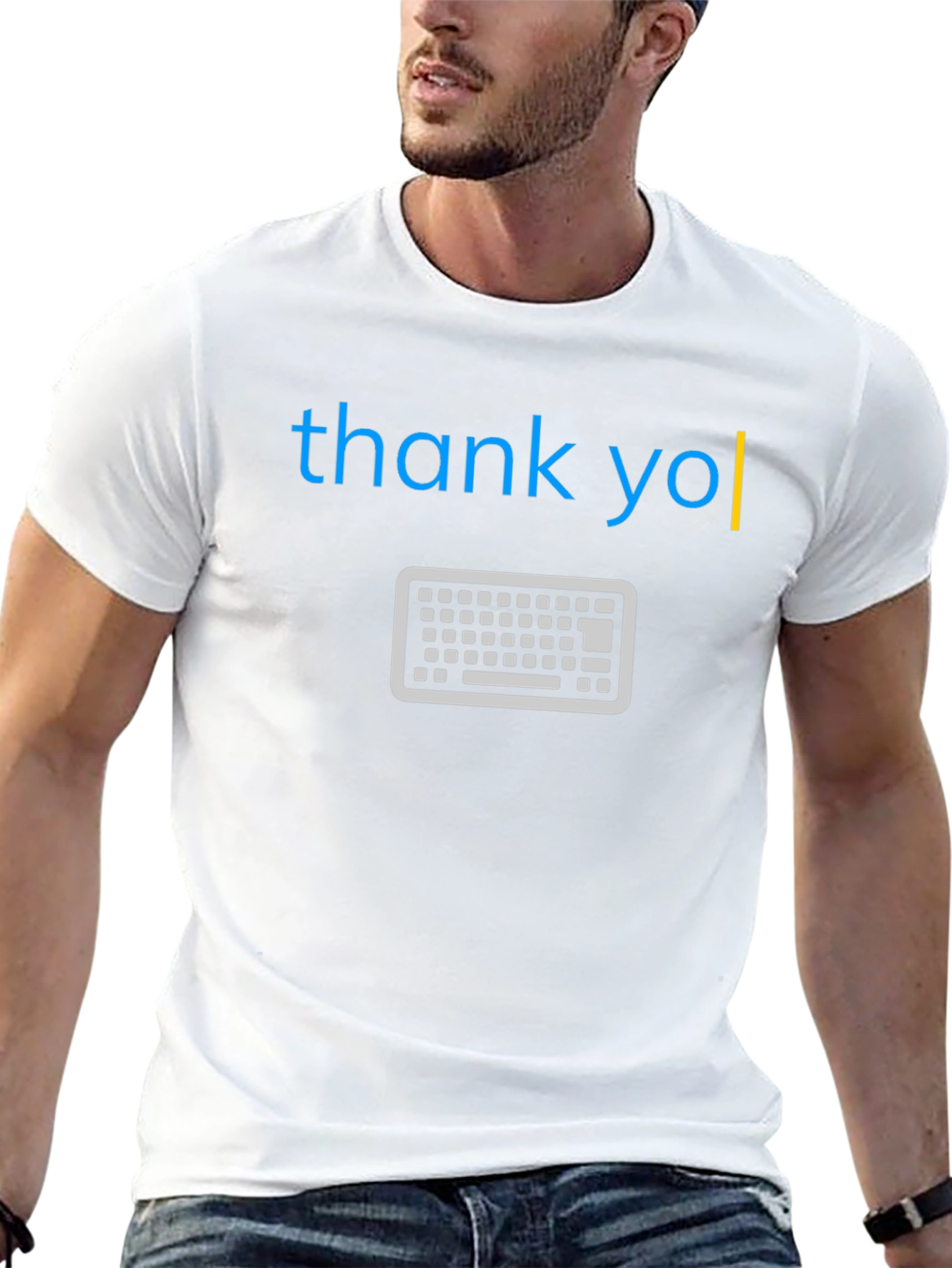 Camiseta Negra Thank You con Teclado