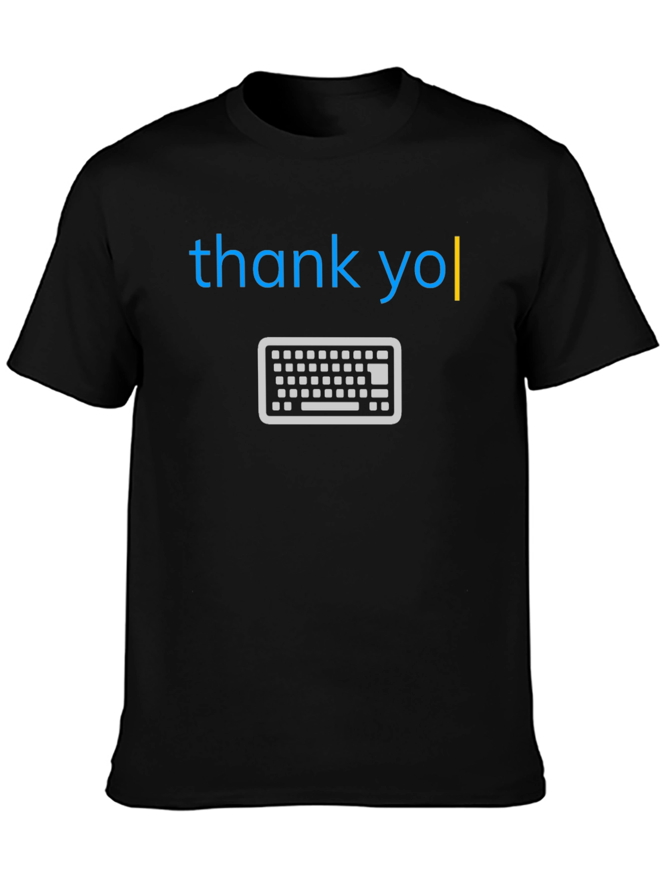 Camiseta Negra Thank You con Teclado