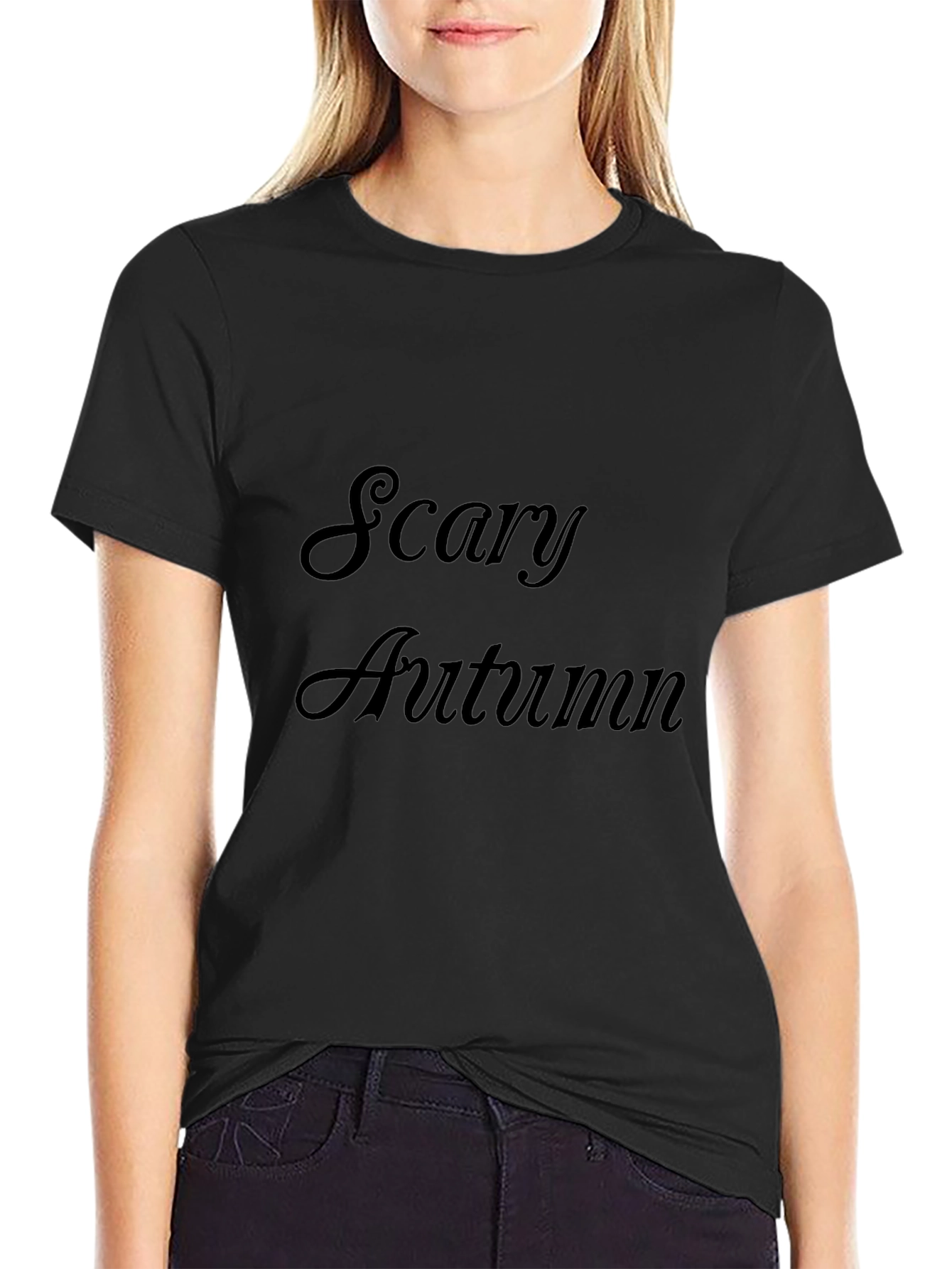 Camiseta Negra de Otoño Escalofriante