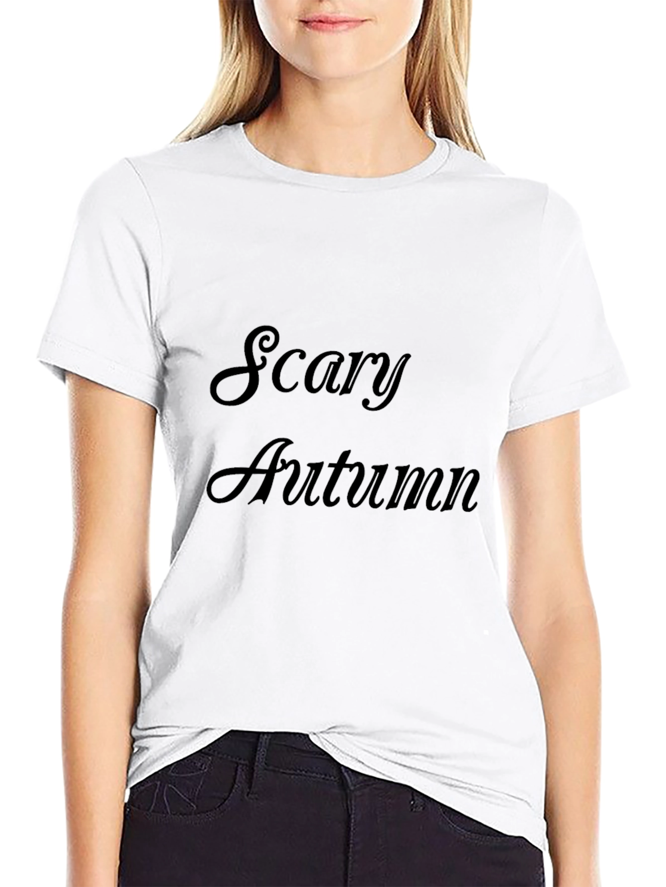 Camiseta Negra de Otoño Escalofriante