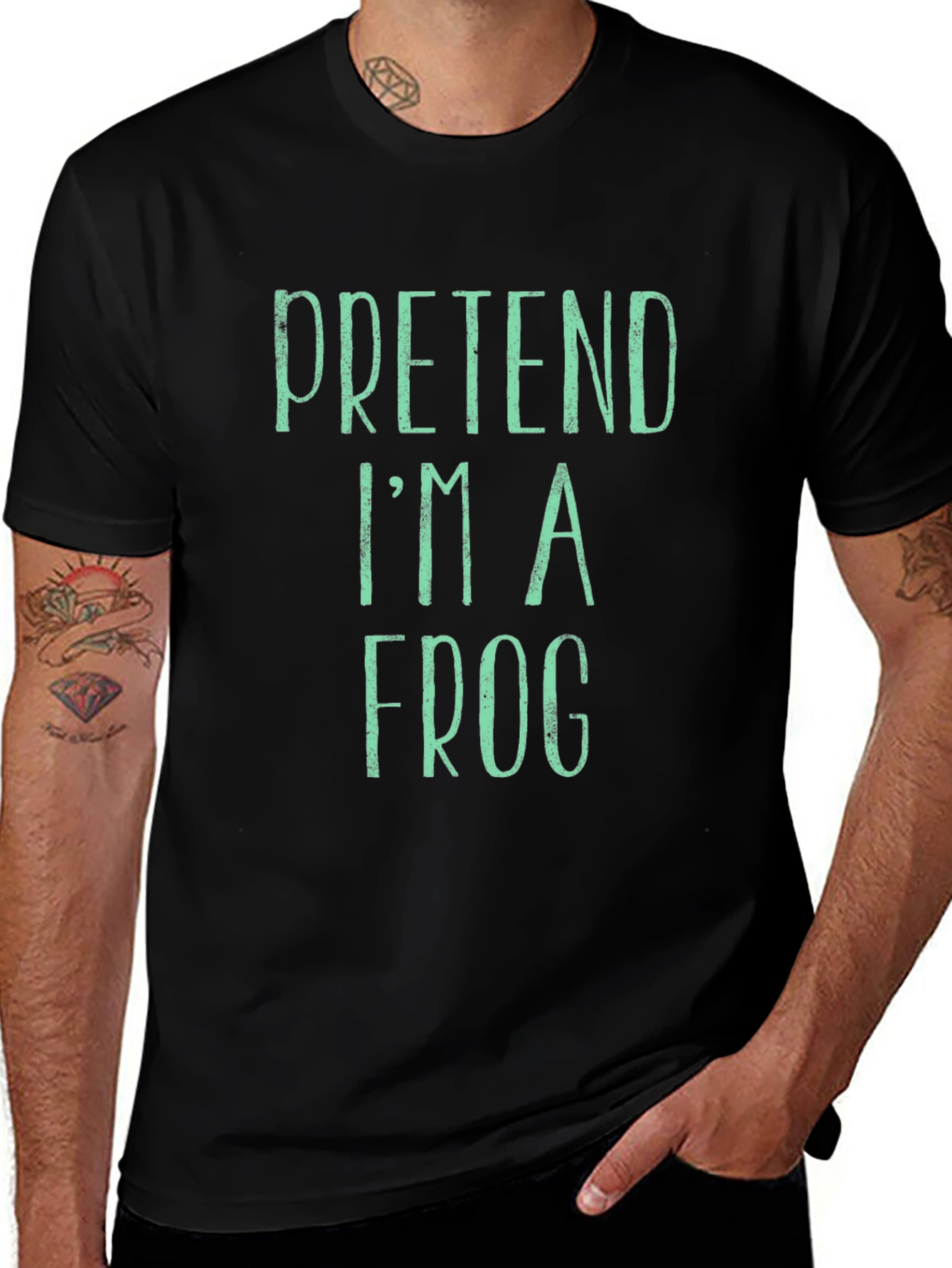 Camiseta Hombre Negra - Pretend Im a Frog