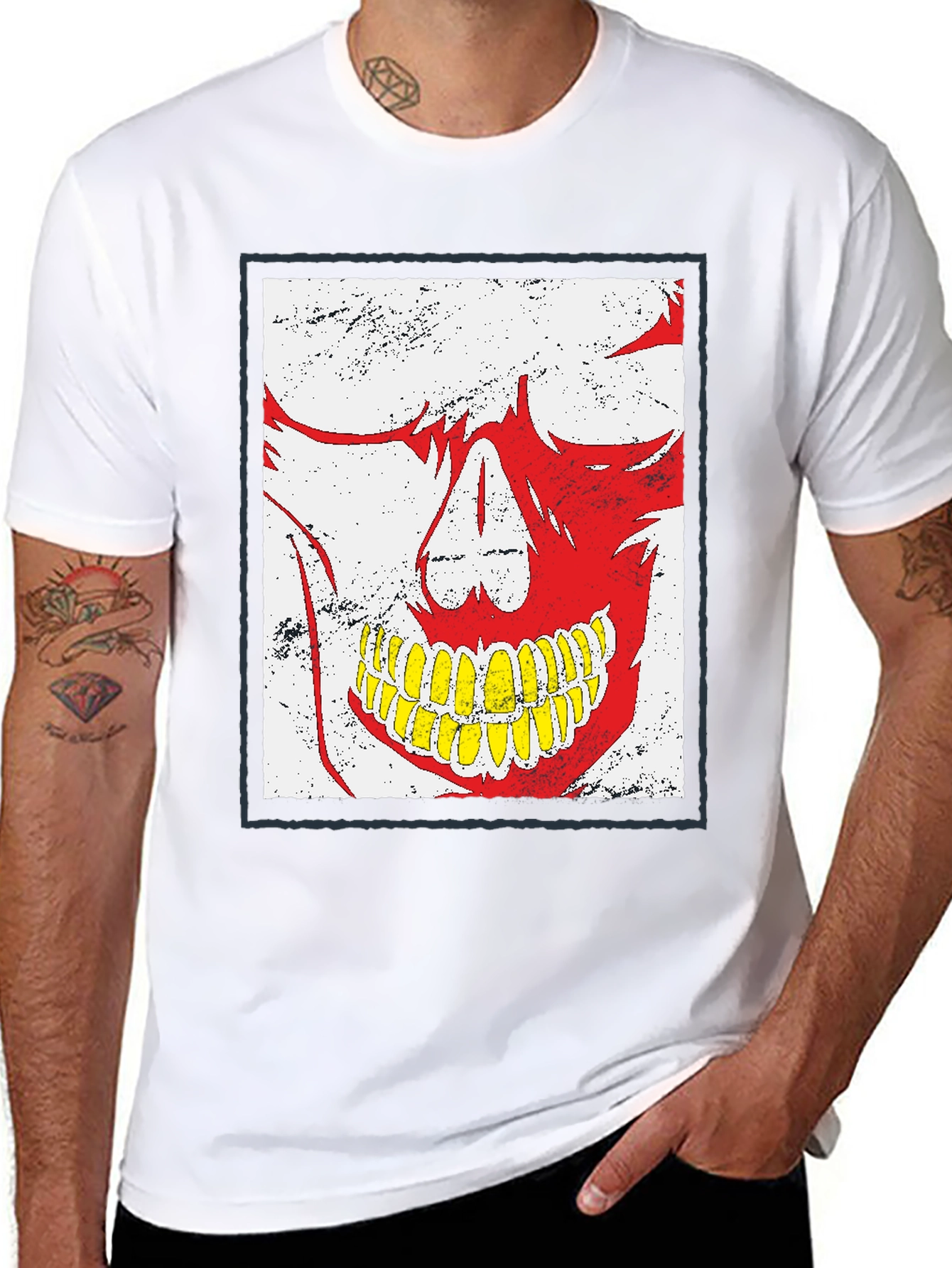 Camiseta Negra con Diseño de Calavera Distintivo