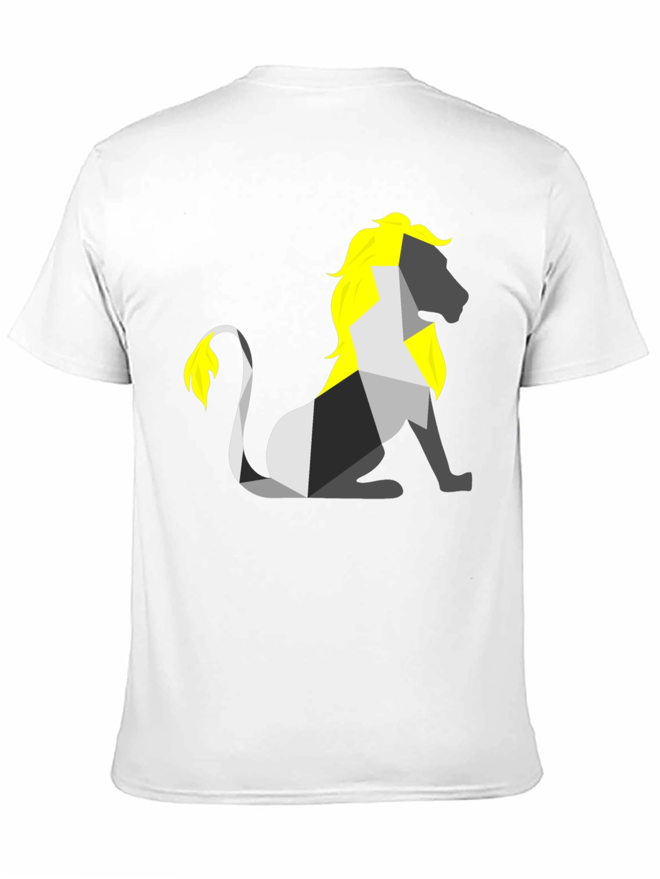 Camiseta Negra con León Geométrico