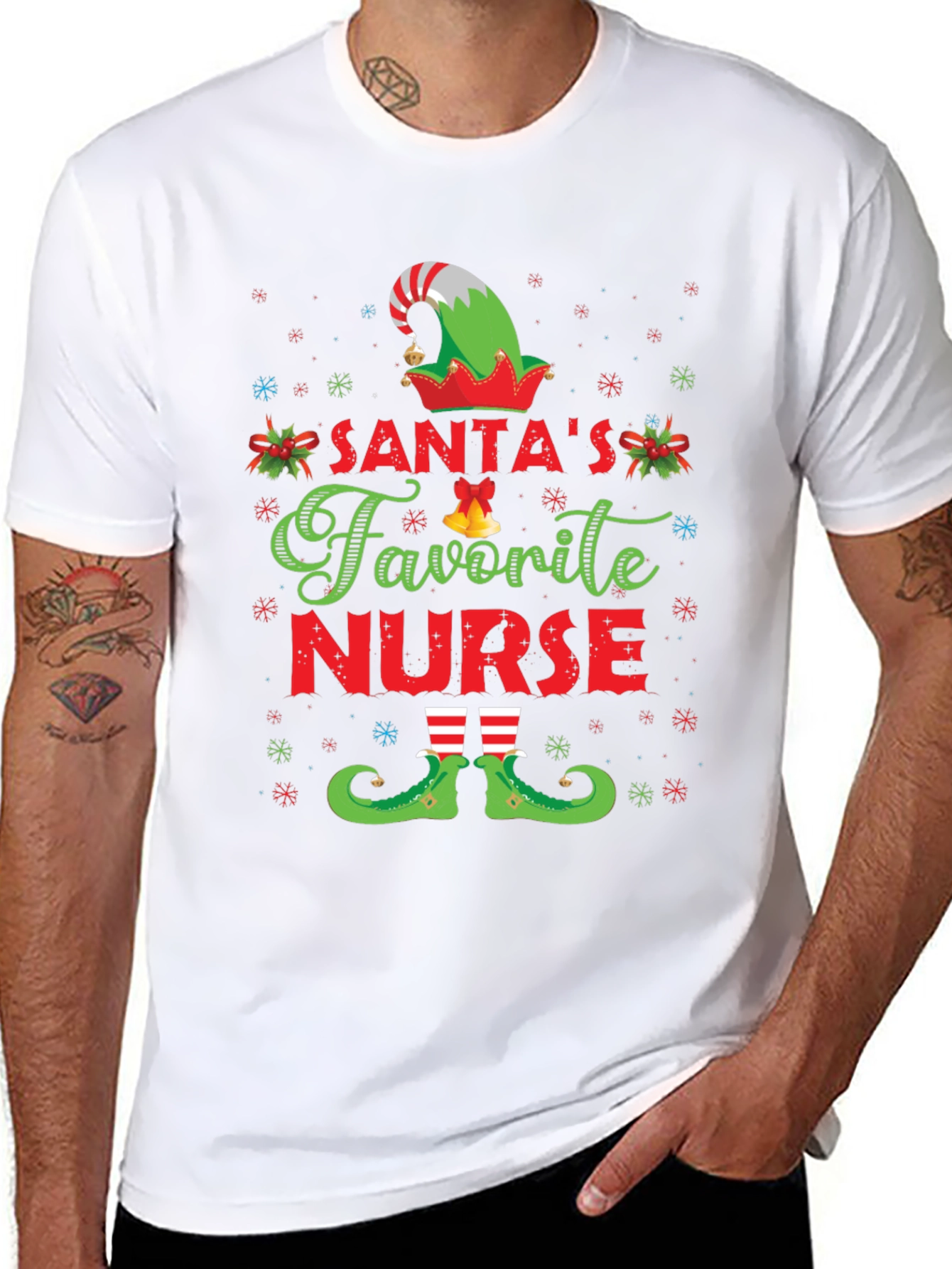 Camiseta Navideña Enfermera Favorita de Santa