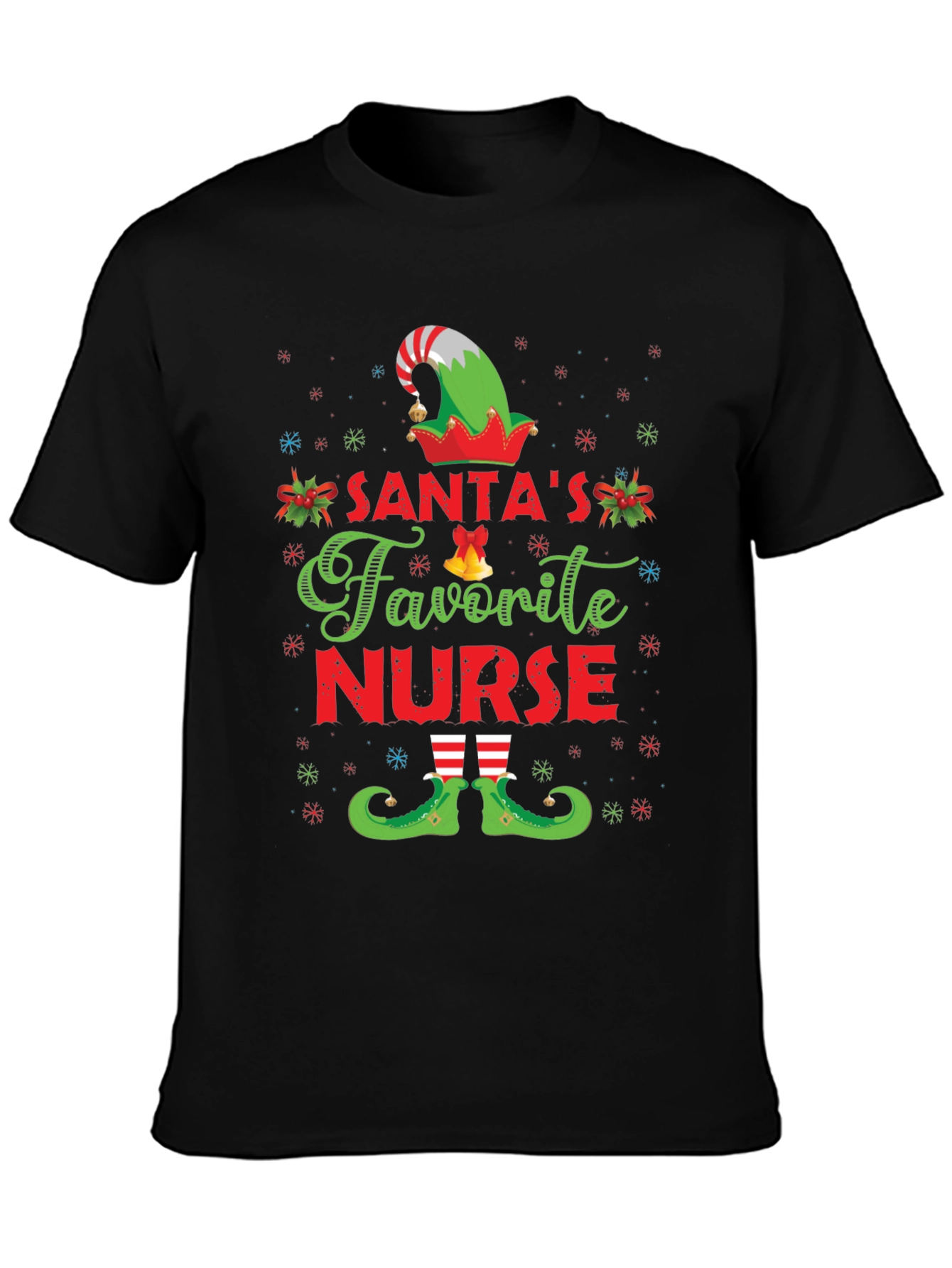 Camiseta Navideña Enfermera Favorita de Santa