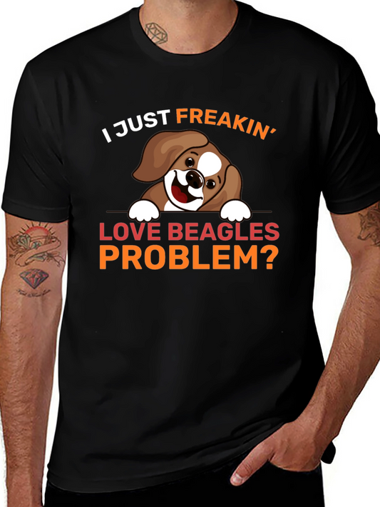 Camiseta Negra Amo Beagles ¿Algún Problema?