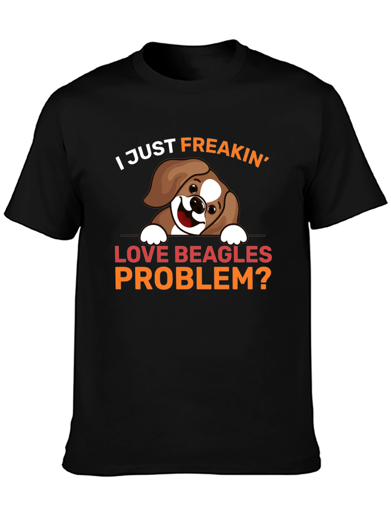 Camiseta Negra Amo Beagles ¿Algún Problema?