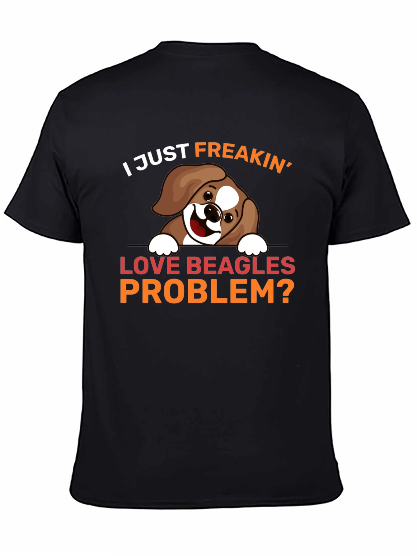 Camiseta Negra Amo Beagles ¿Algún Problema?