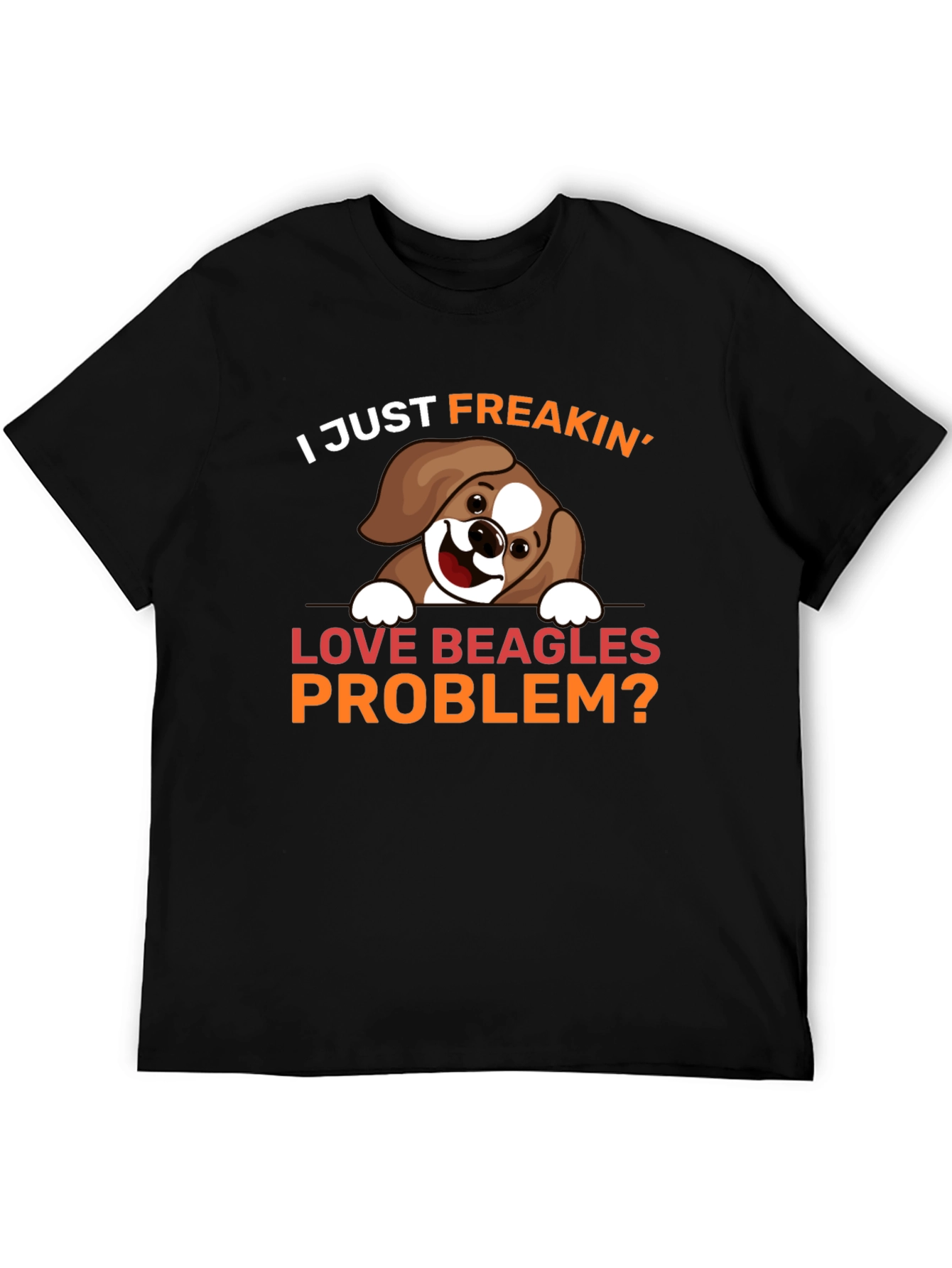 Camiseta Negra Amo Beagles ¿Algún Problema?