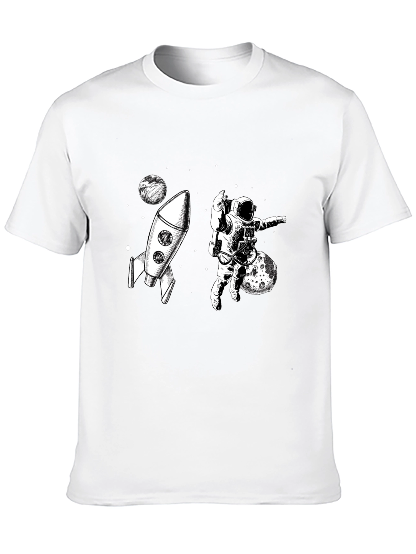 Camiseta Negra con Diseño Espacial