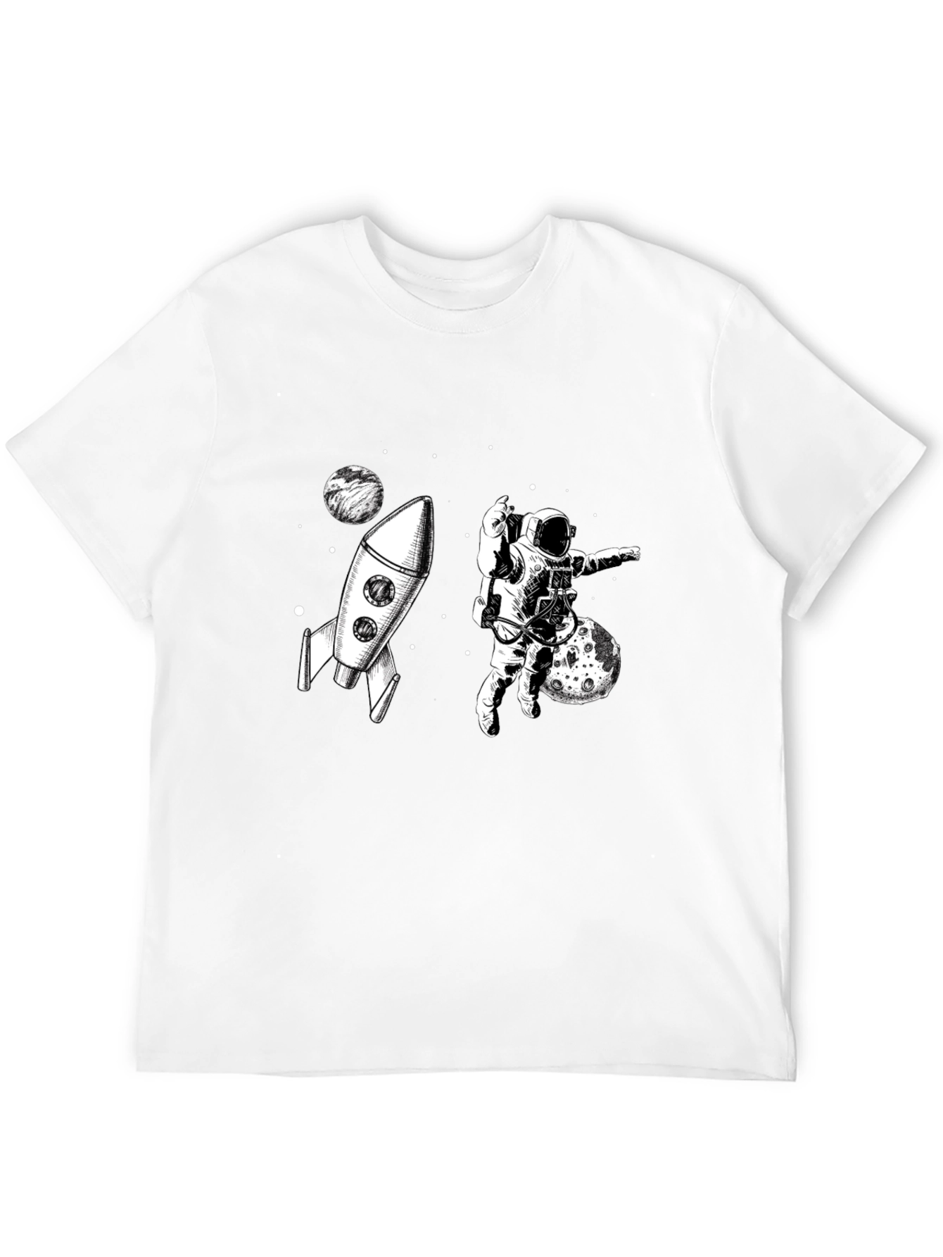 Camiseta Negra con Diseño Espacial