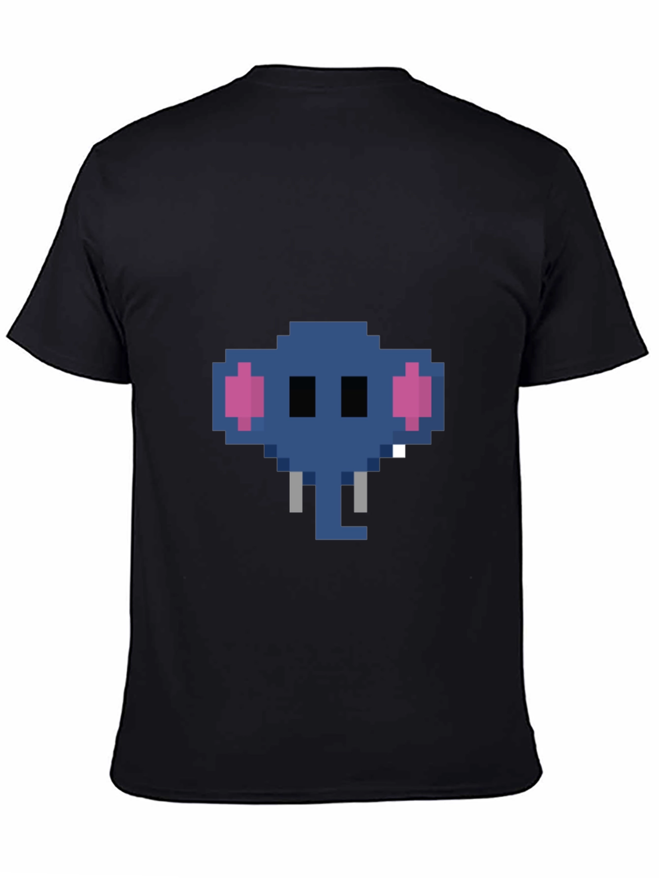 Camiseta Negra con Elefante Pixelado
