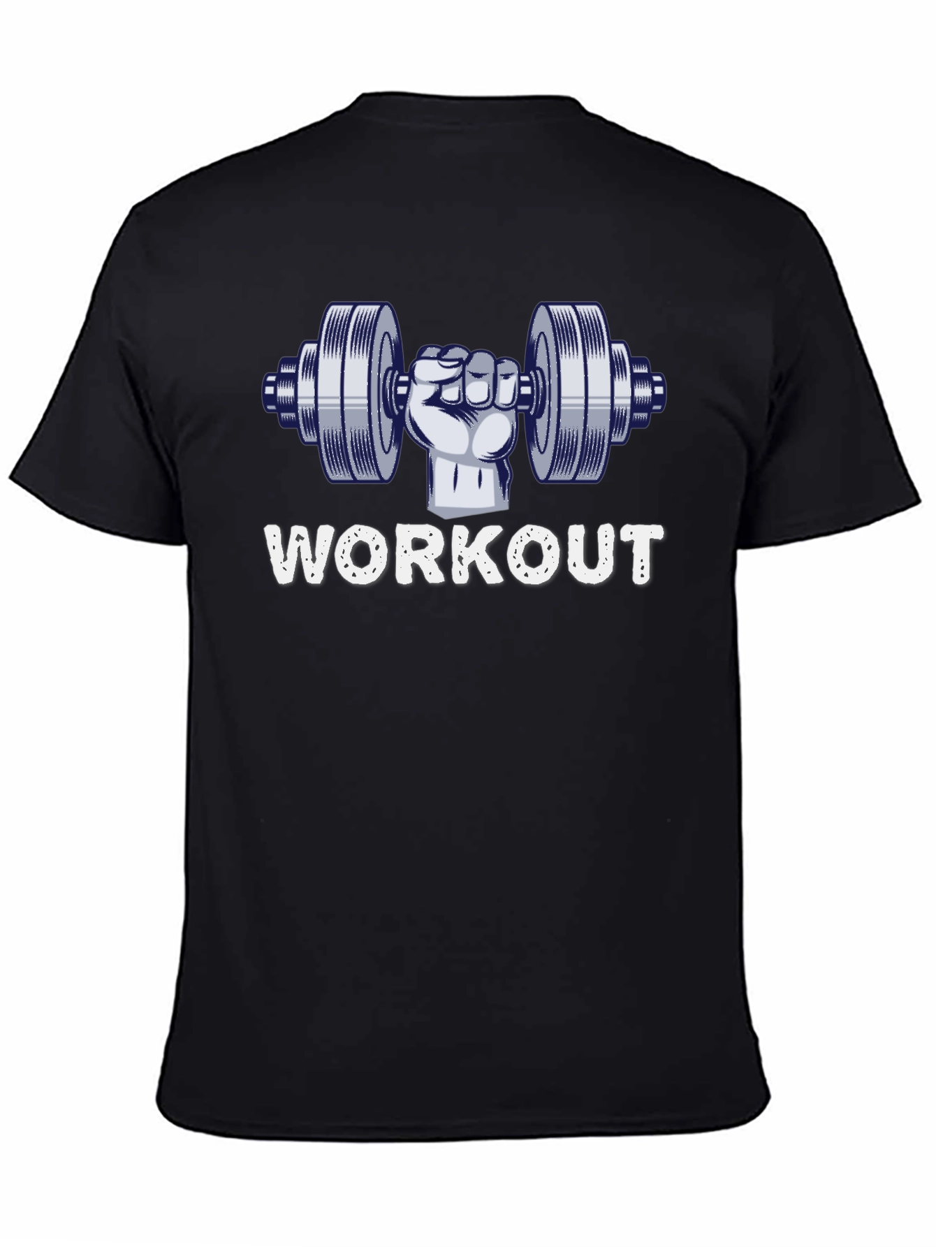 Camiseta Negra Hombre Diseño Workout Gym