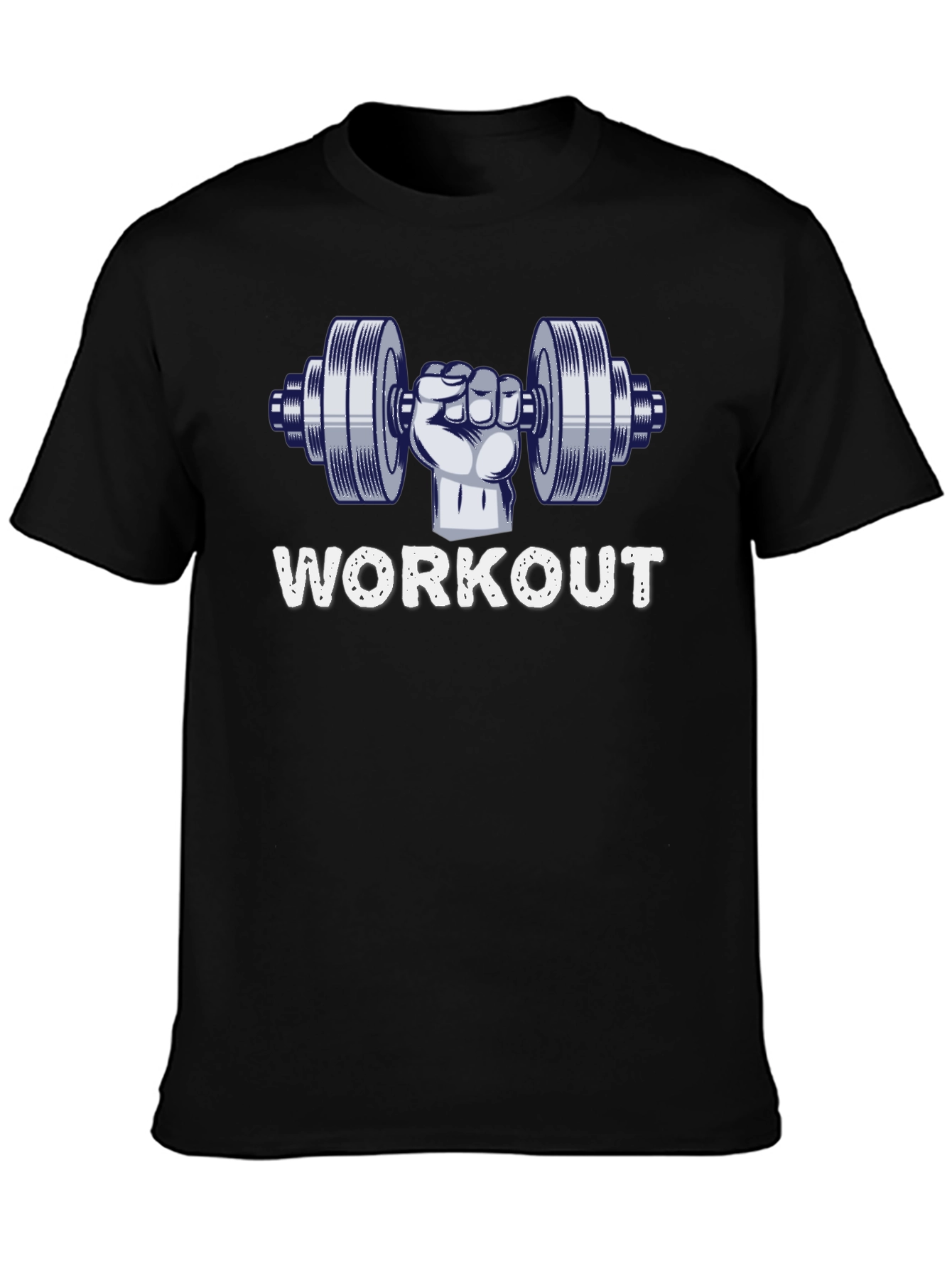 Camiseta Negra Hombre Diseño Workout Gym