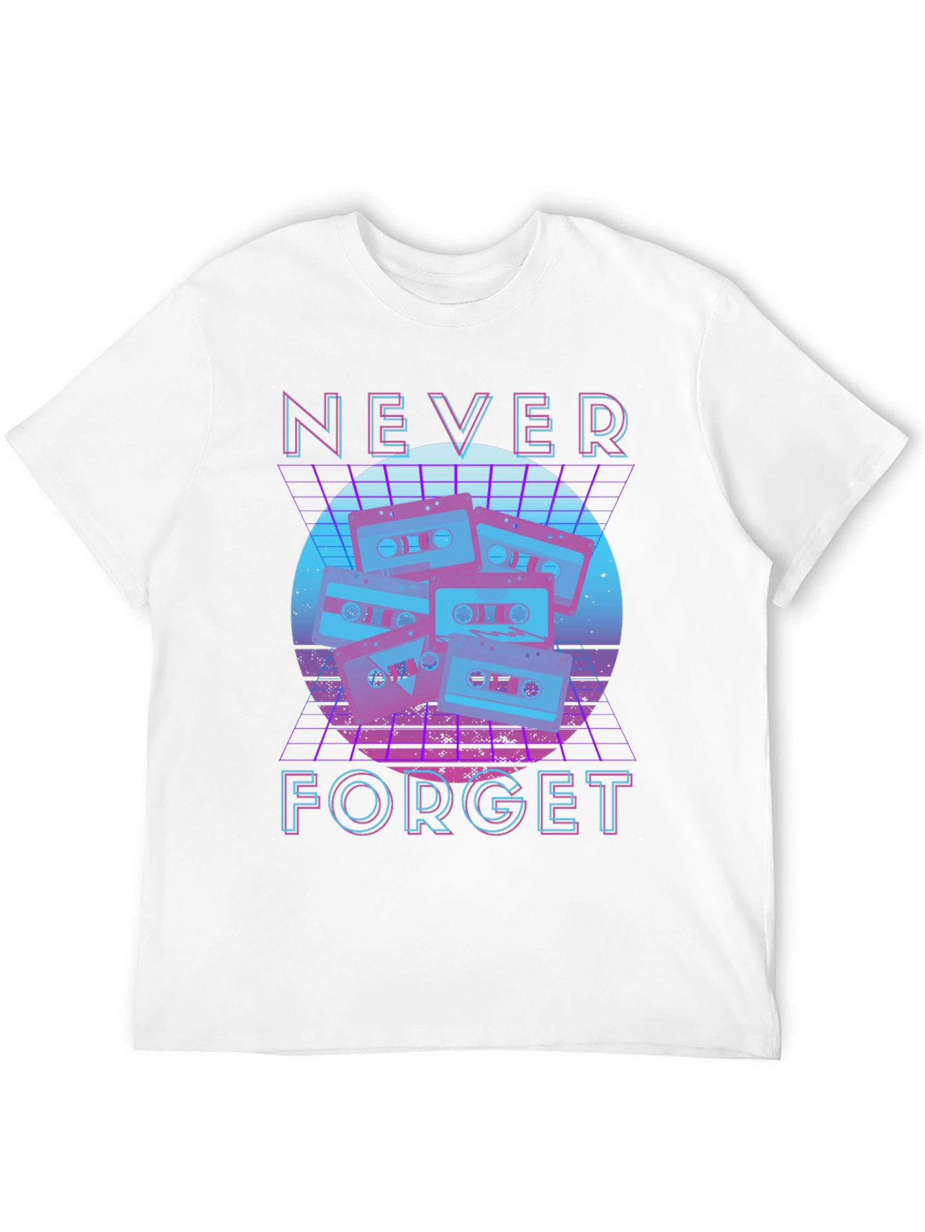 Camiseta Negra Retro Never Forget Cassettes